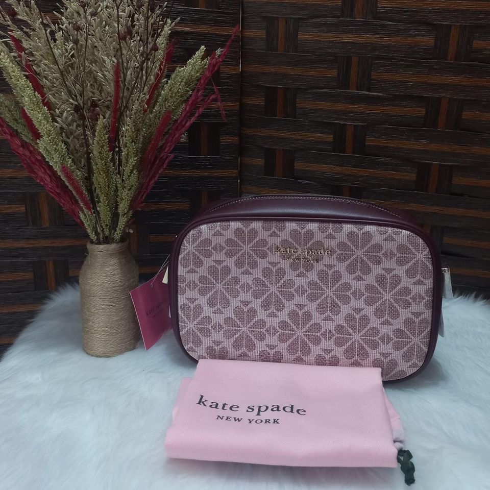 Kate Spade Ladies Pink Spade Flower Coated Canvas Infinite Medium Camera Bag