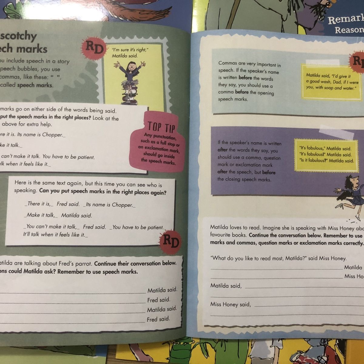 Roald DAHL Creative Writing workbooks