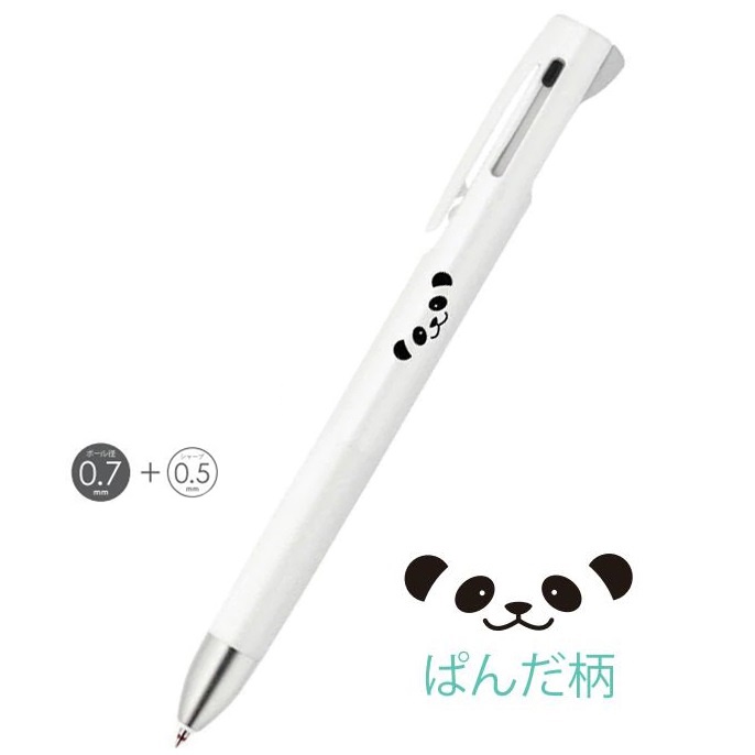 日本製 Zebra bLen 2+S 低震 多功能 3用筆 (2色原子筆 + 鉛芯筆) - 貓咪 / 熊貓 B2SA88-W-PD