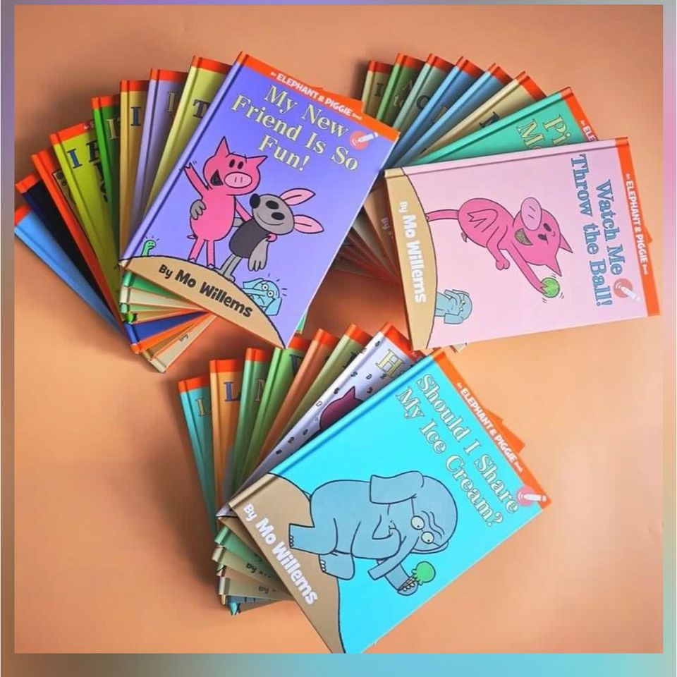 Elephant & Piggie 英語絵本25巻 ブックエンド ぬいぐるみ