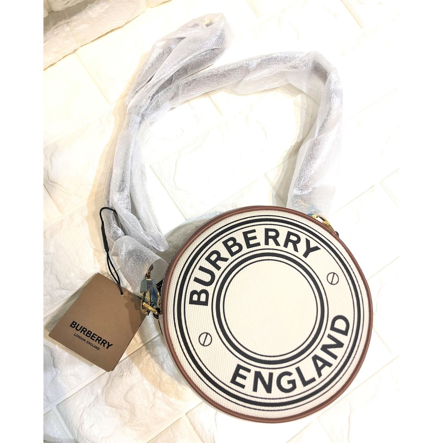 Burberry Logo Graphic Canvas And Leather Louise Bag