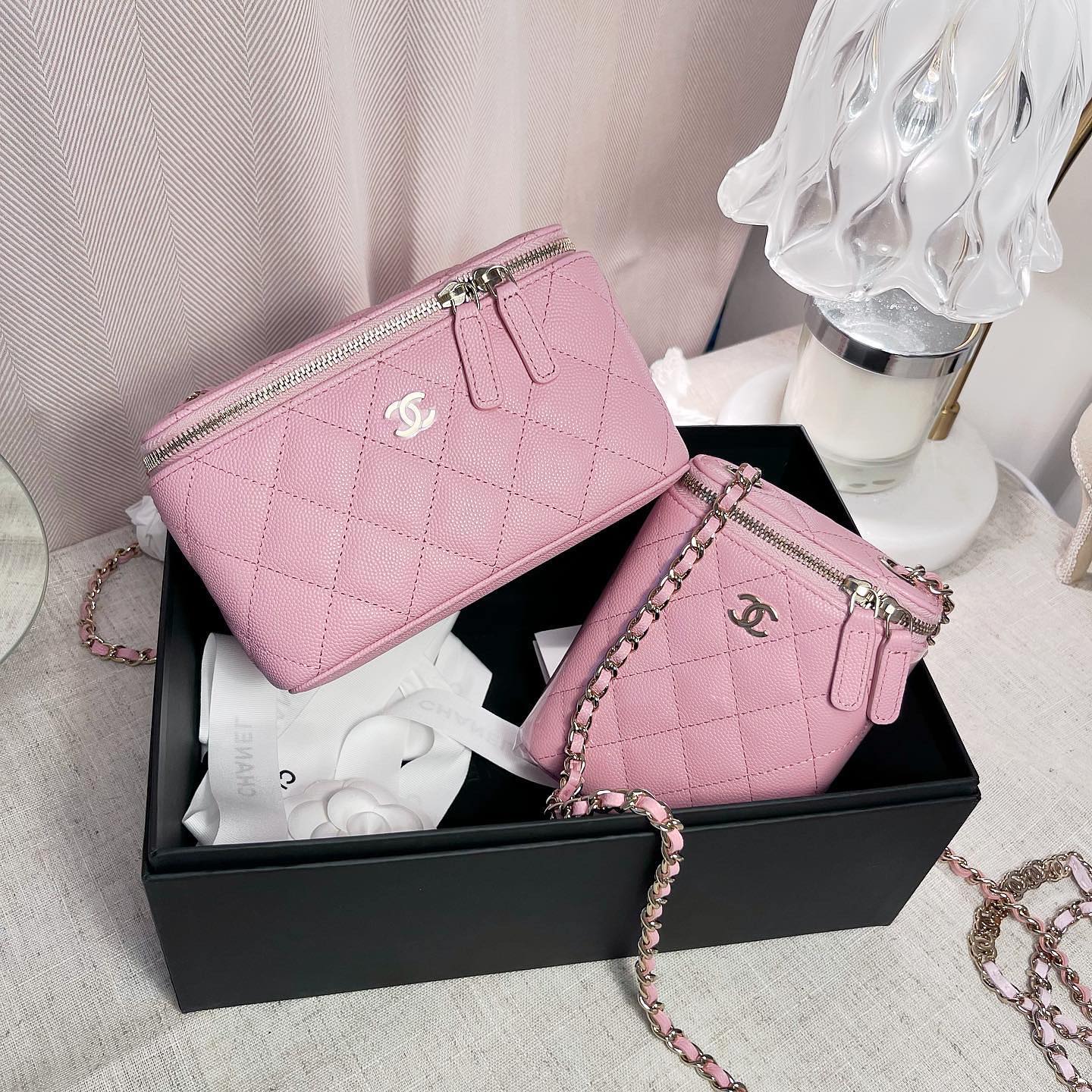 Chanel pink deals box bag