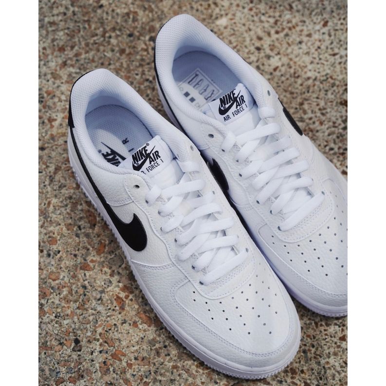 Nike Air Force 1 Low 07 White Black Pebbled Leather CT2302-100 (Men)