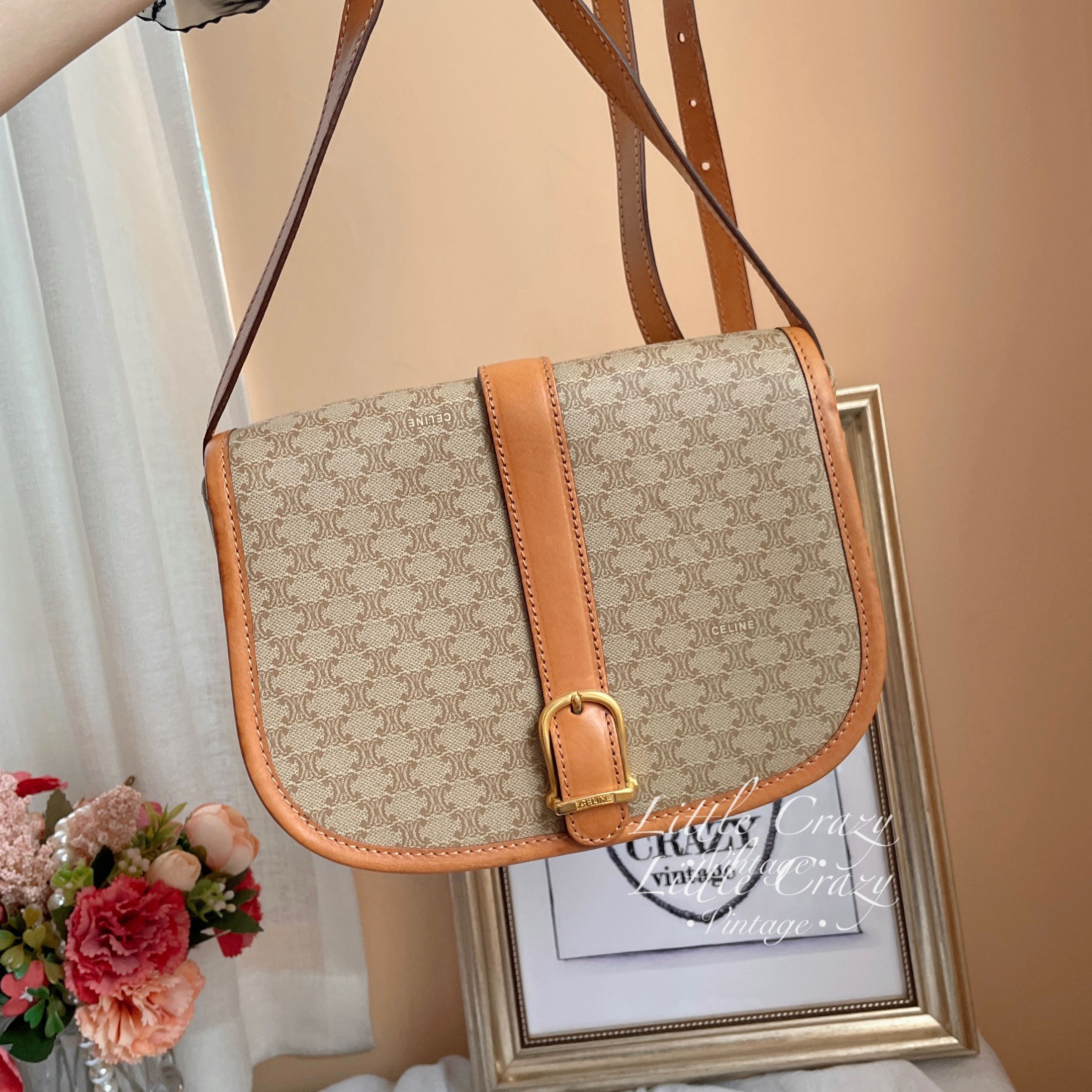 美品Celine vintage beige crossbody bag pvc | Little Crazy