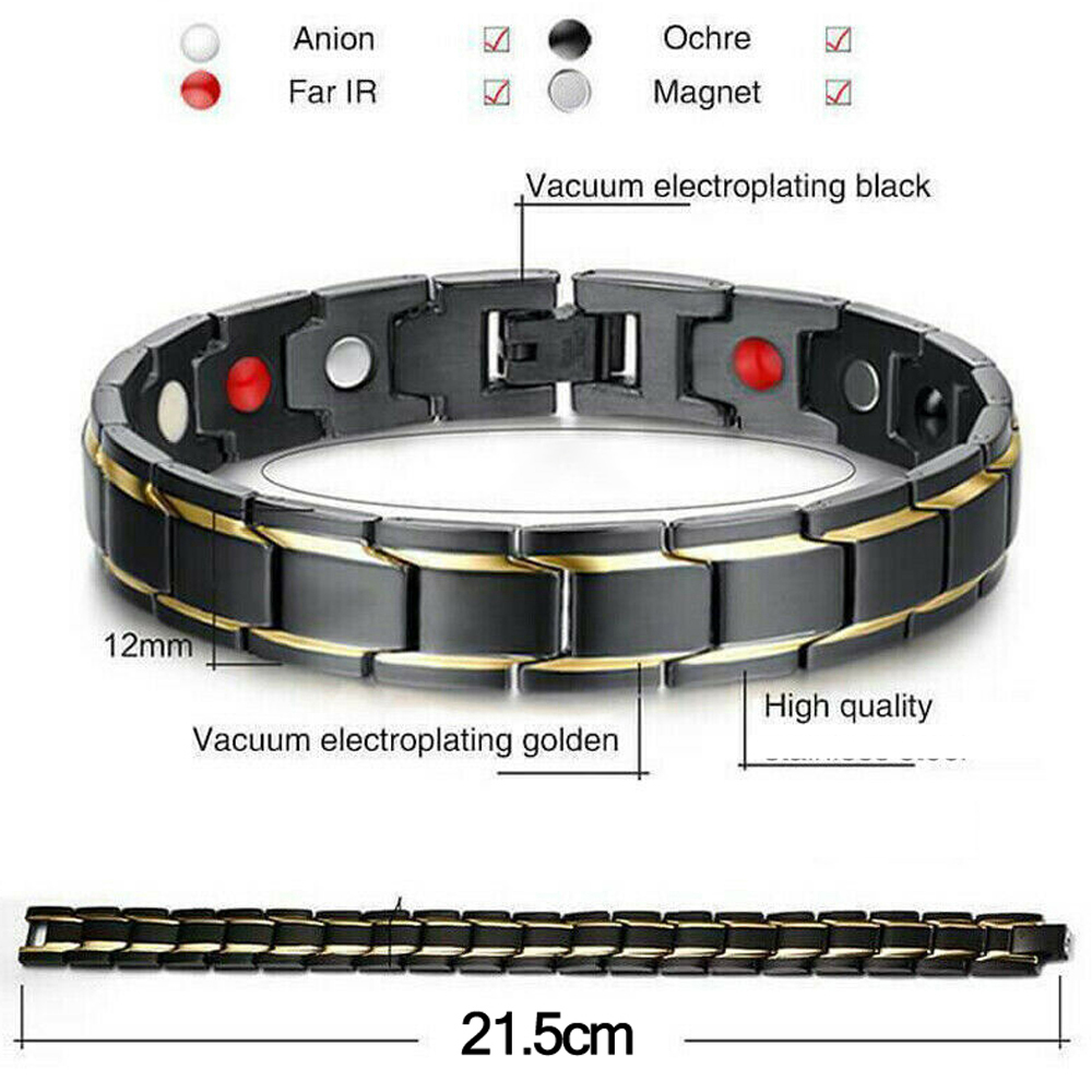 男士鈦鋼磁療手鍊簡約時尚磁療保健手環手帶手鐲鈦鋼PC3972 | 屯團百貨