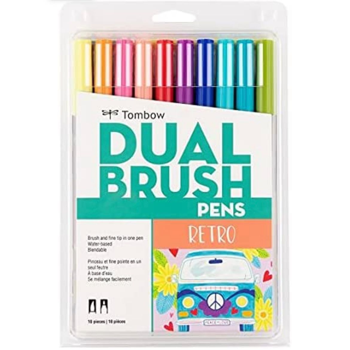 Pastels Dual Brush & Fine Pen Markers Set 6P-2 Tombow Dual -  Israel