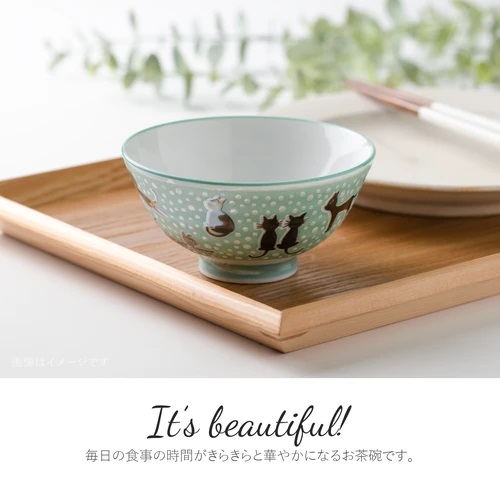 【現貨】🔥🔥【日本製《貓咪》美濃燒陶瓷茶碗】