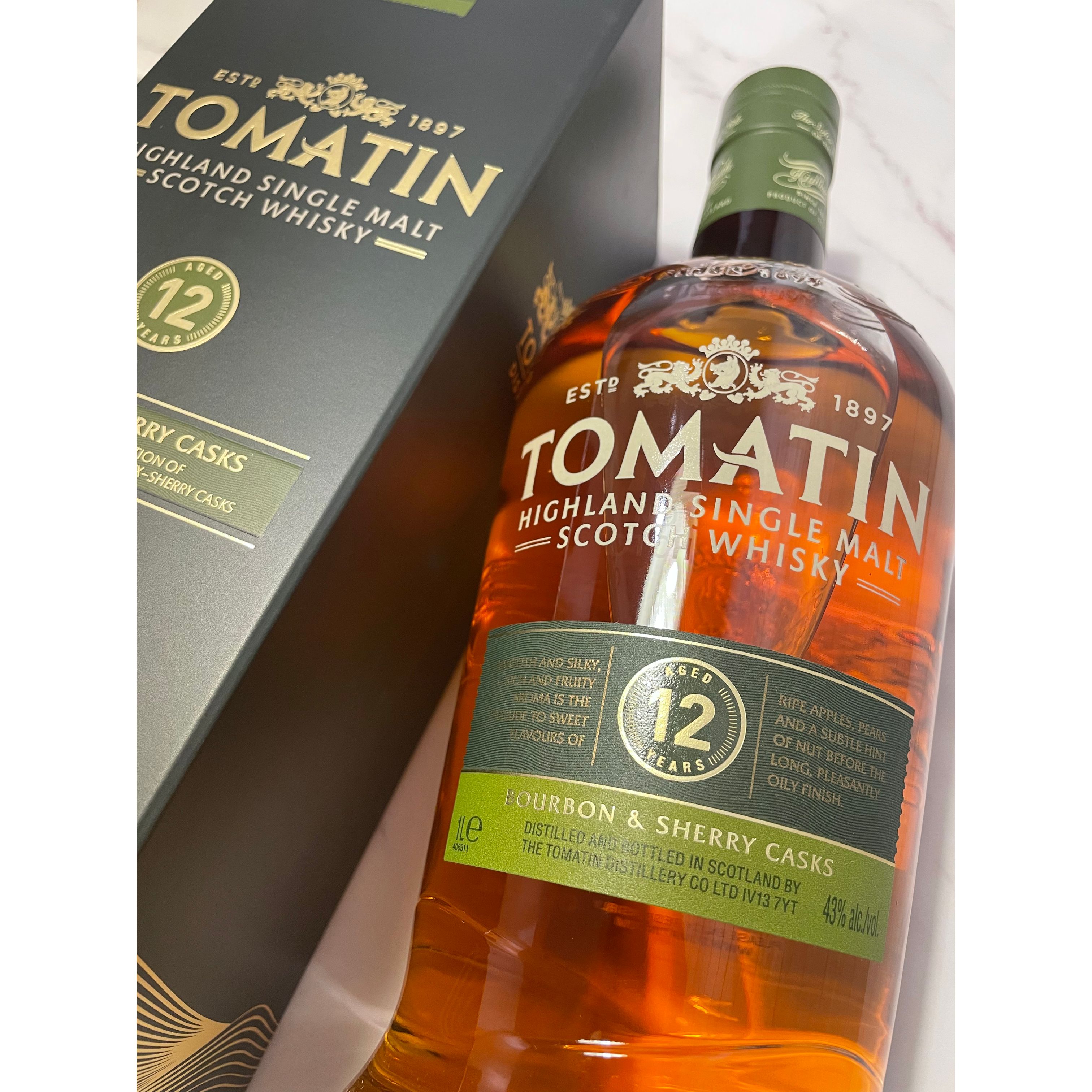 【預訂】Tomatin 12YO 1000ml 湯瑪丁12年1公升