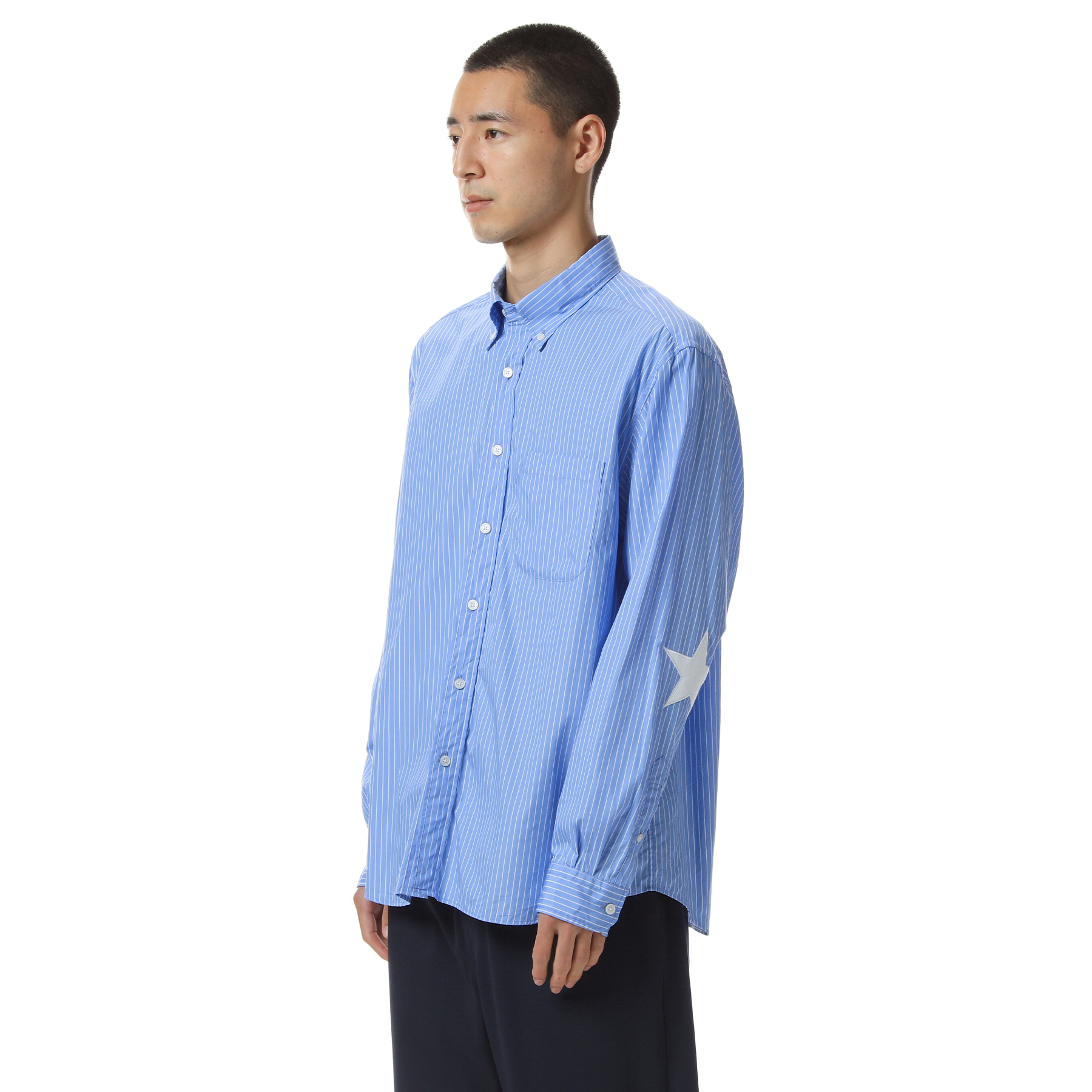 SOPHNET. STAR ELBOW PATCHED BIG BD SHIRT / NAVY / S | TRENDSPOT TOKYO