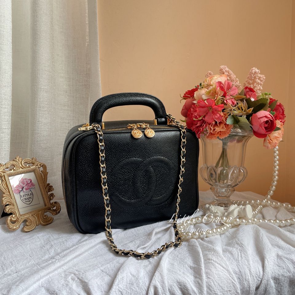 お待たせ!ジャケット/アウター美品-Chanel-vintage-vanity-case-handbag-20 | Little Crazy Vintage