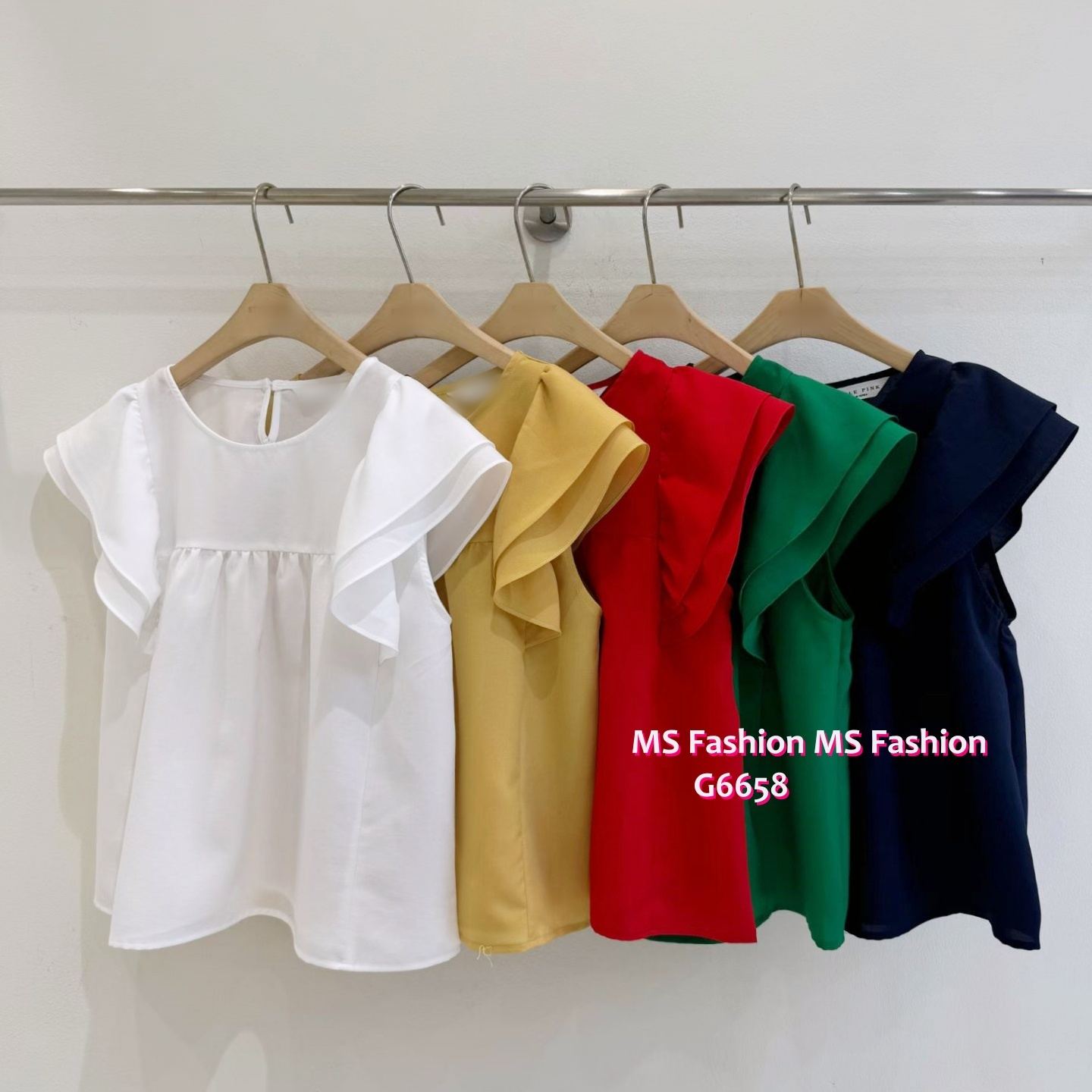 G6658 靚色ruffle top