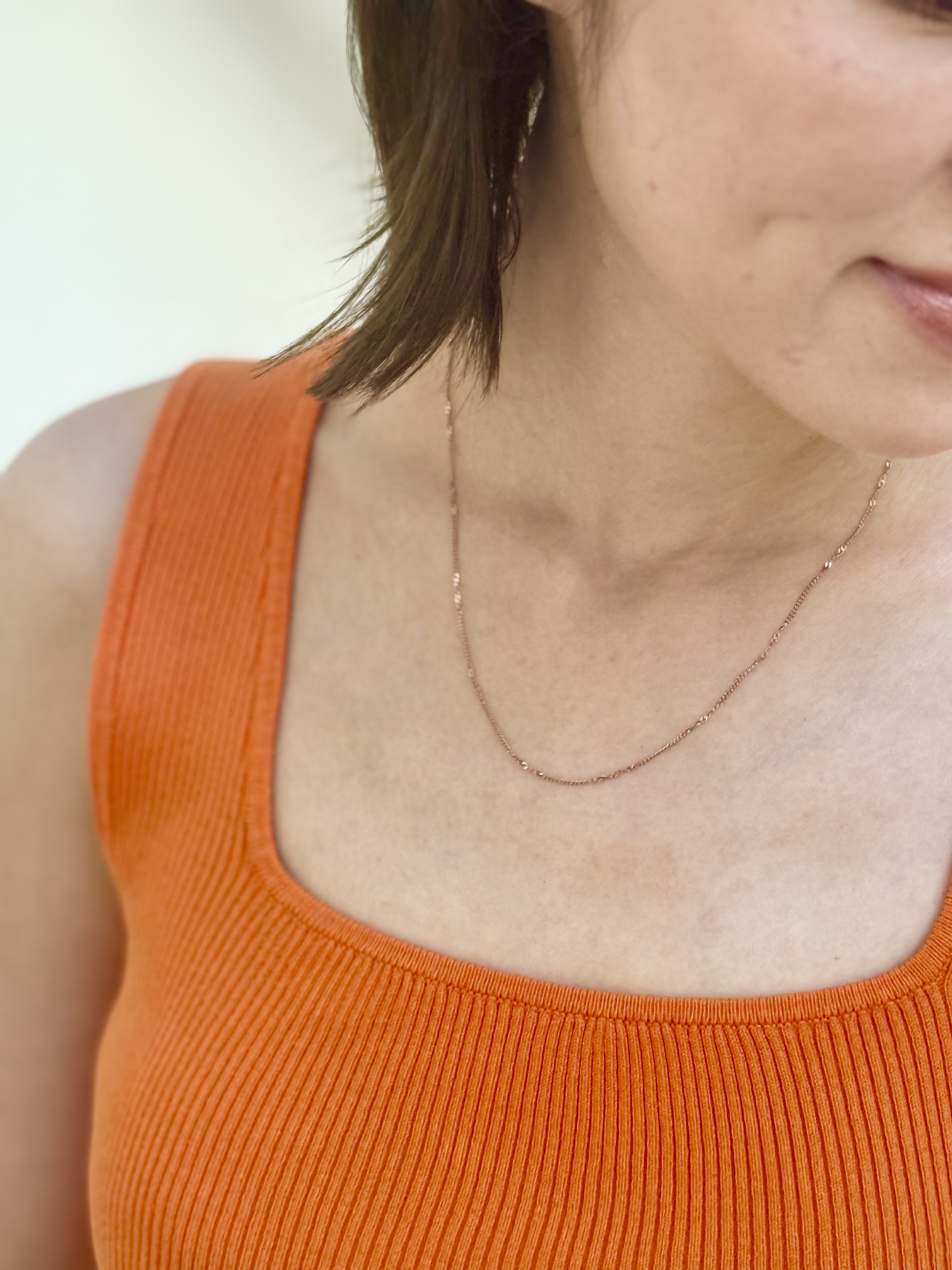 Rose twist stainless necklace