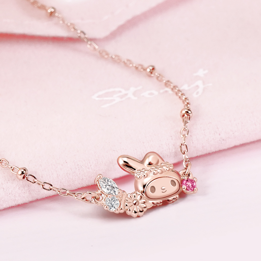 📦訂購 台灣限定 三麗鷗SanrioＸSTORY 故事銀飾 My Melody 童話仙子系列 美樂蒂蝴蝶晶鑽純銀頸鏈