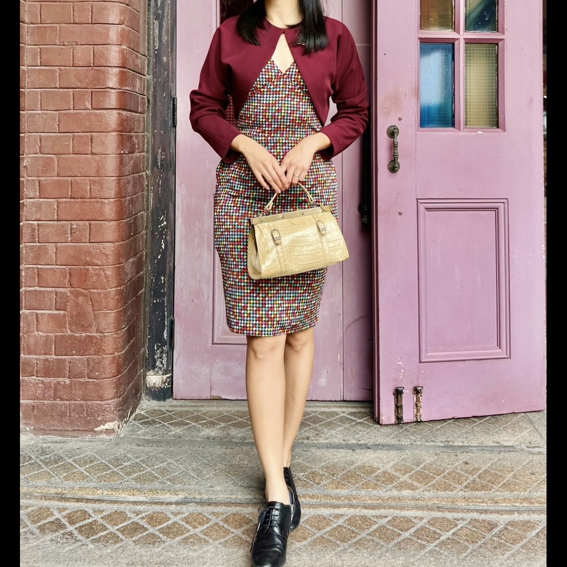 (Ready/Custom-Made) 1950s Style Elegant Batwing Bolero - Burgundy Red (FM202)