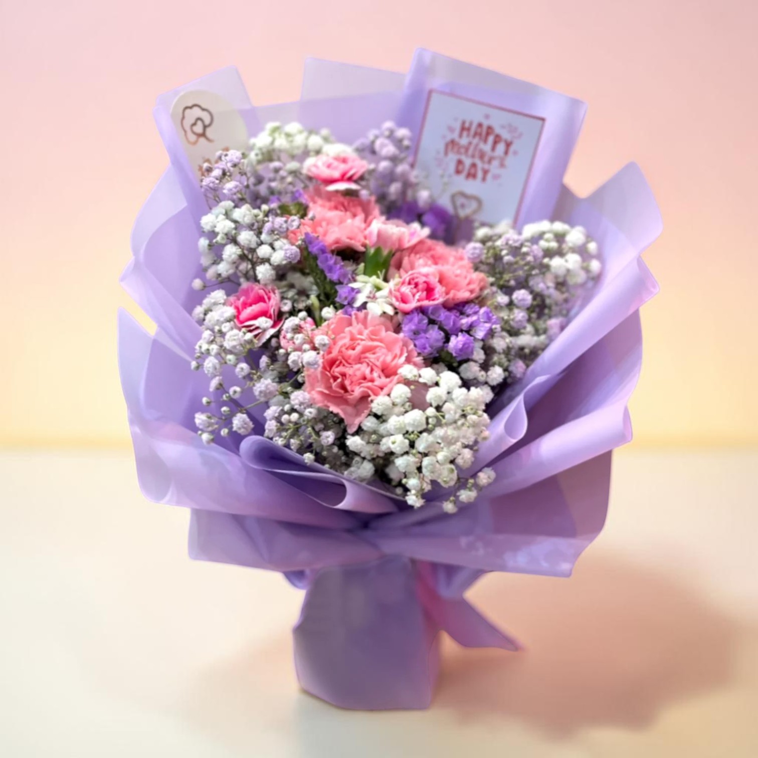 👉🏻鮮👈🏻淺粉康乃馨 3支 5支丨母親節花束丨淺粉花束丨康乃馨花束