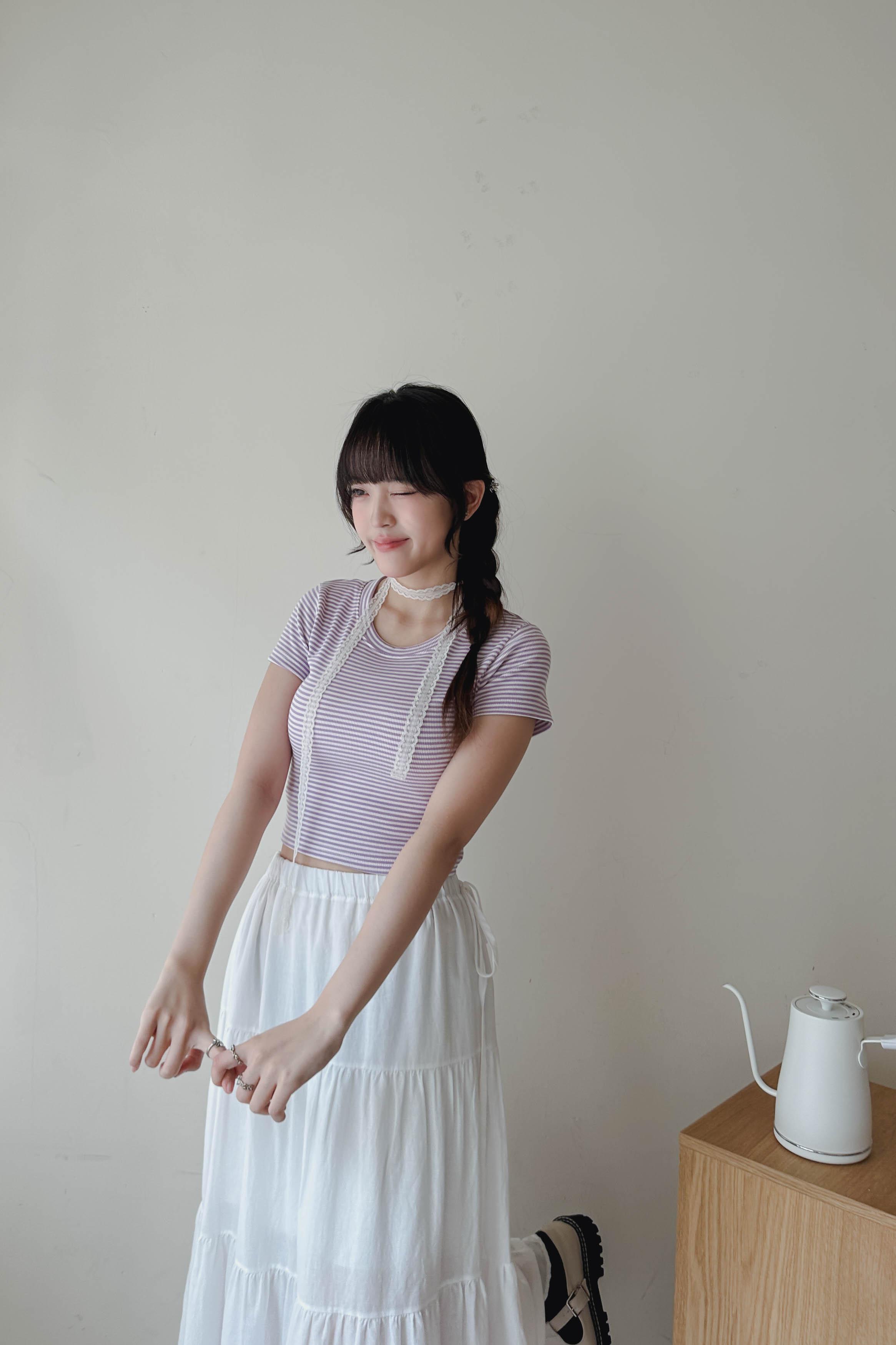 細件彈彈橫間Crop Top (三色入)