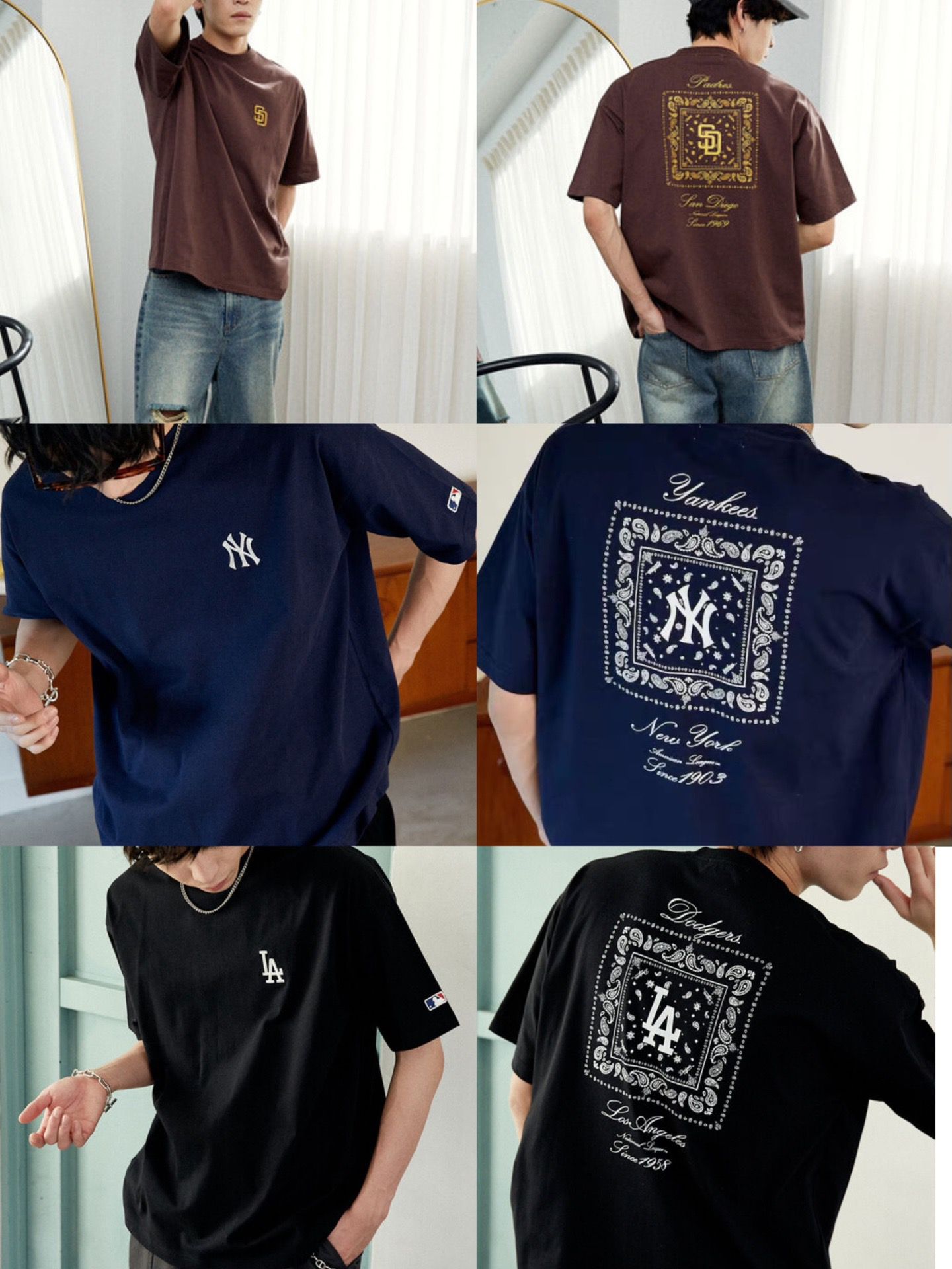 $135件。2件起$125件。2026年夏季新款✨ MLB前印花短袖T恤