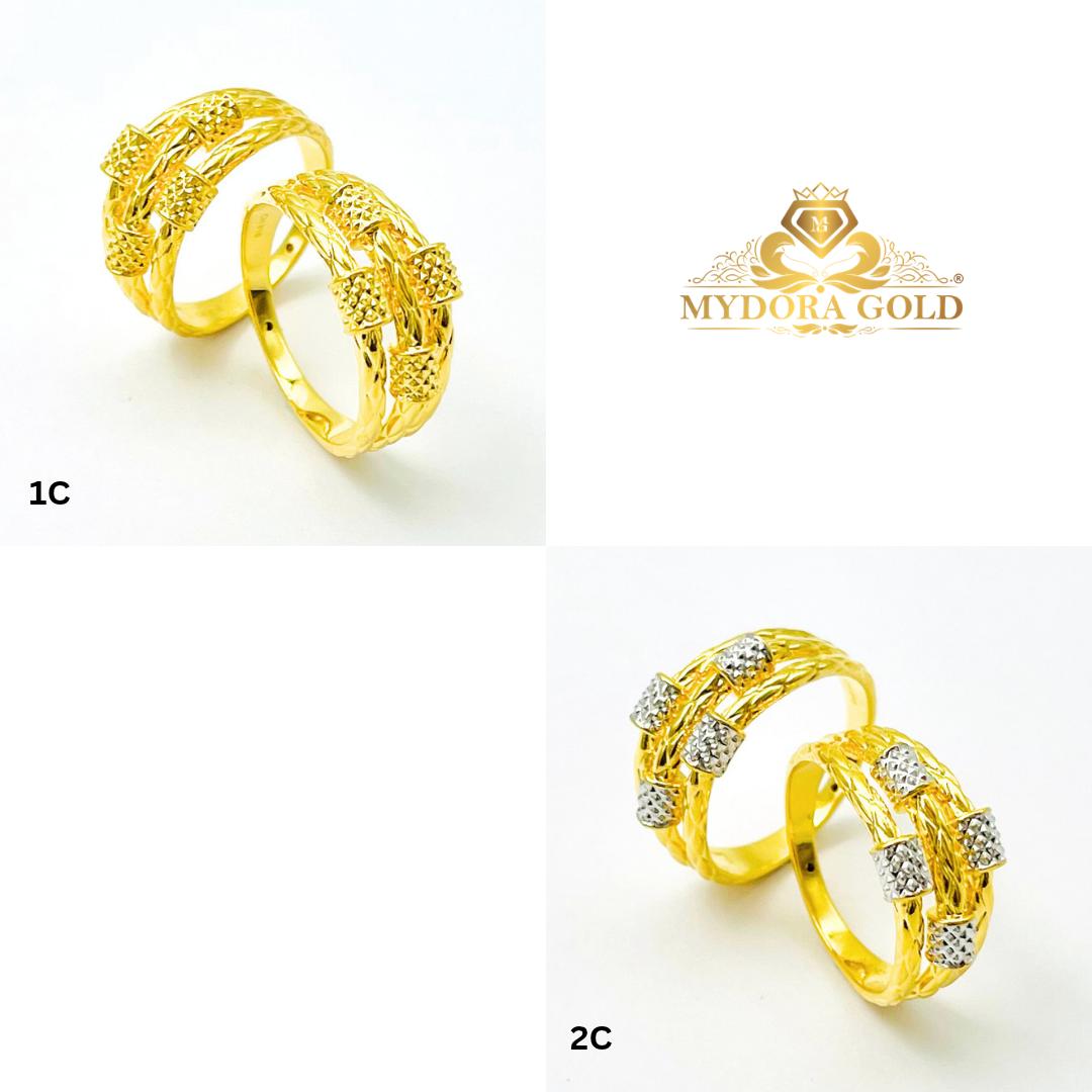 MYDORA Emas 916 Cincin Diamond Skru 3 Layer (5G) l EMAS 916/22K