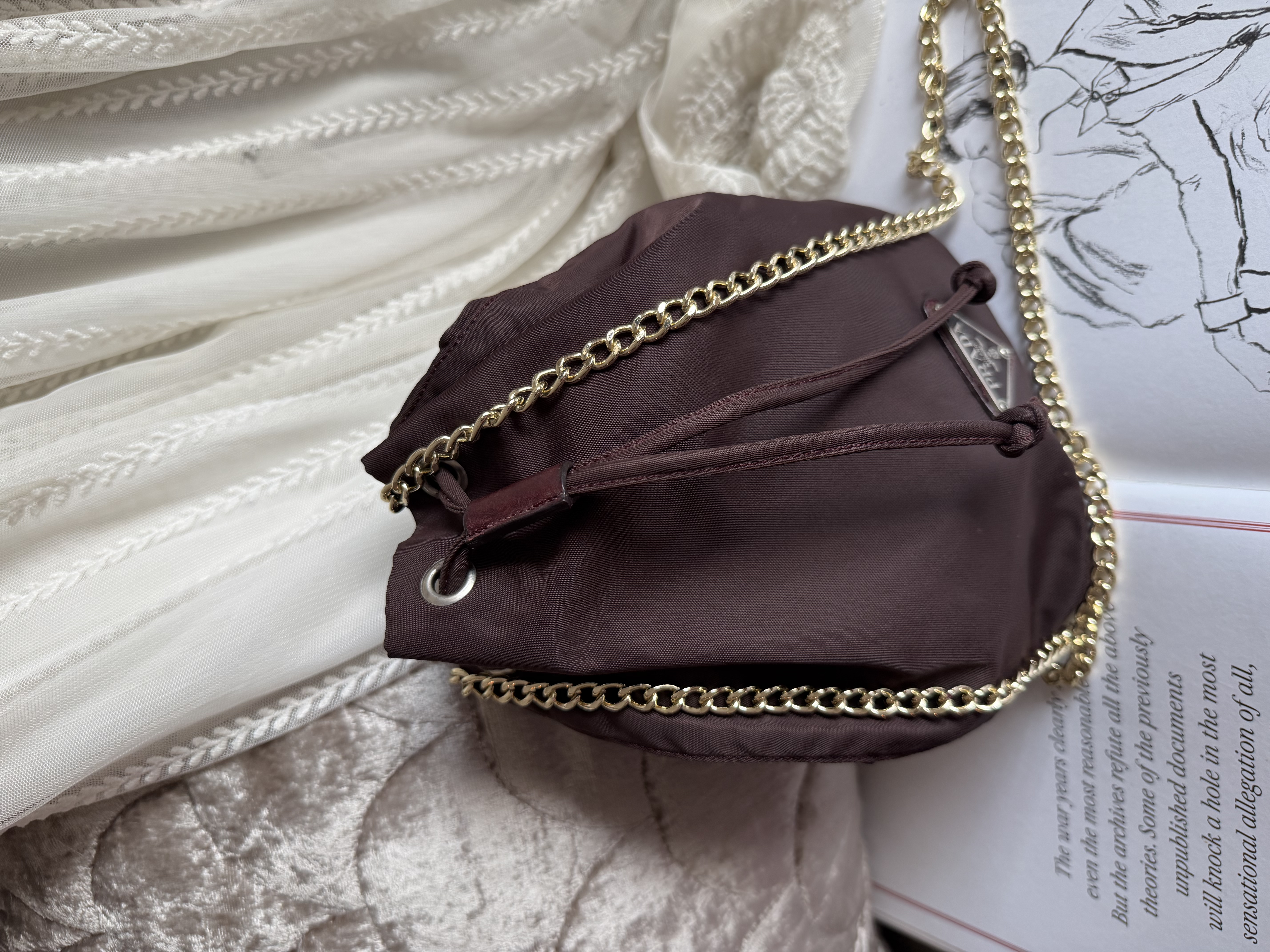 Vintage Prada burgundy Bucket