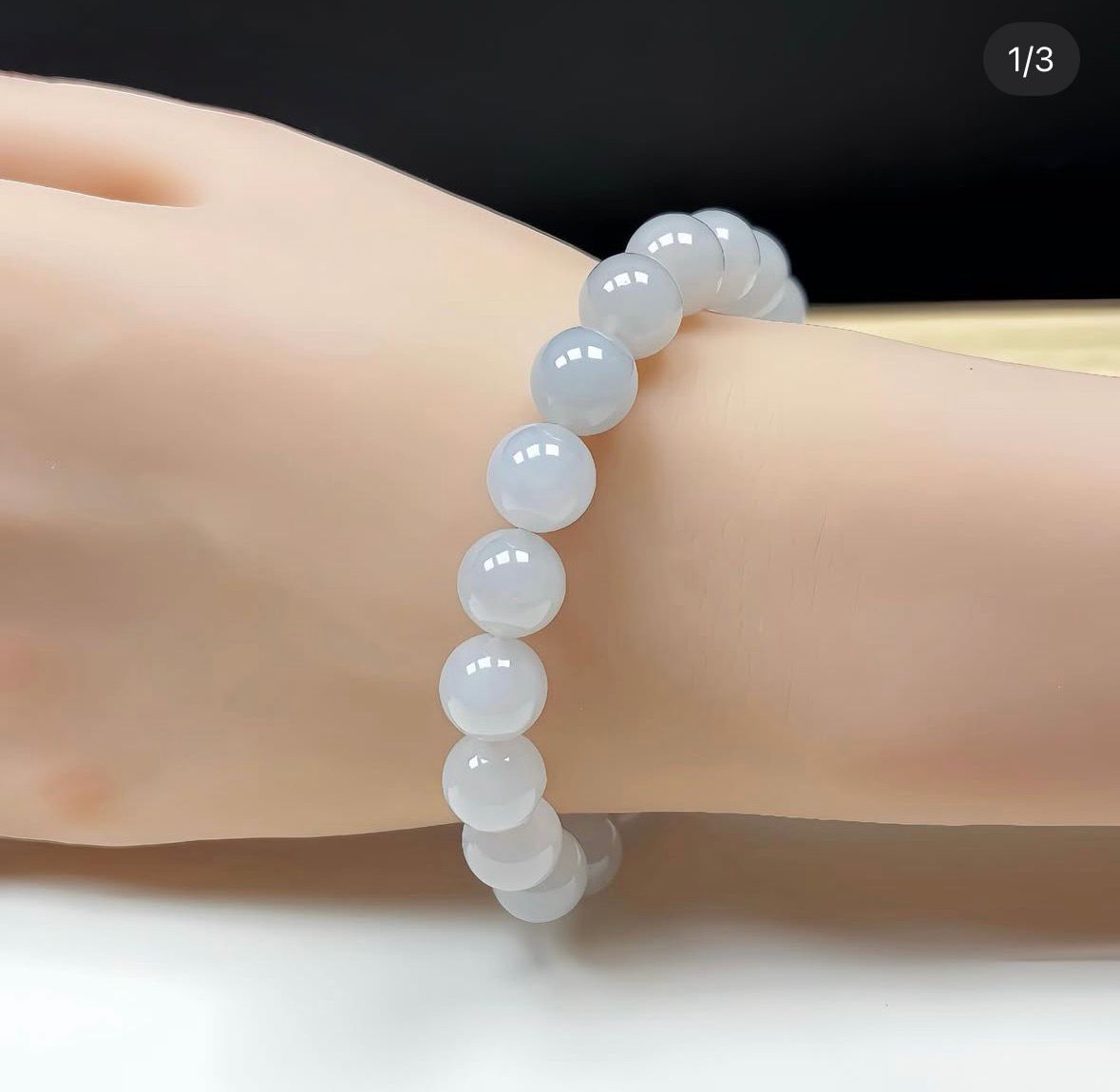 10mm 白月光翡翠手串