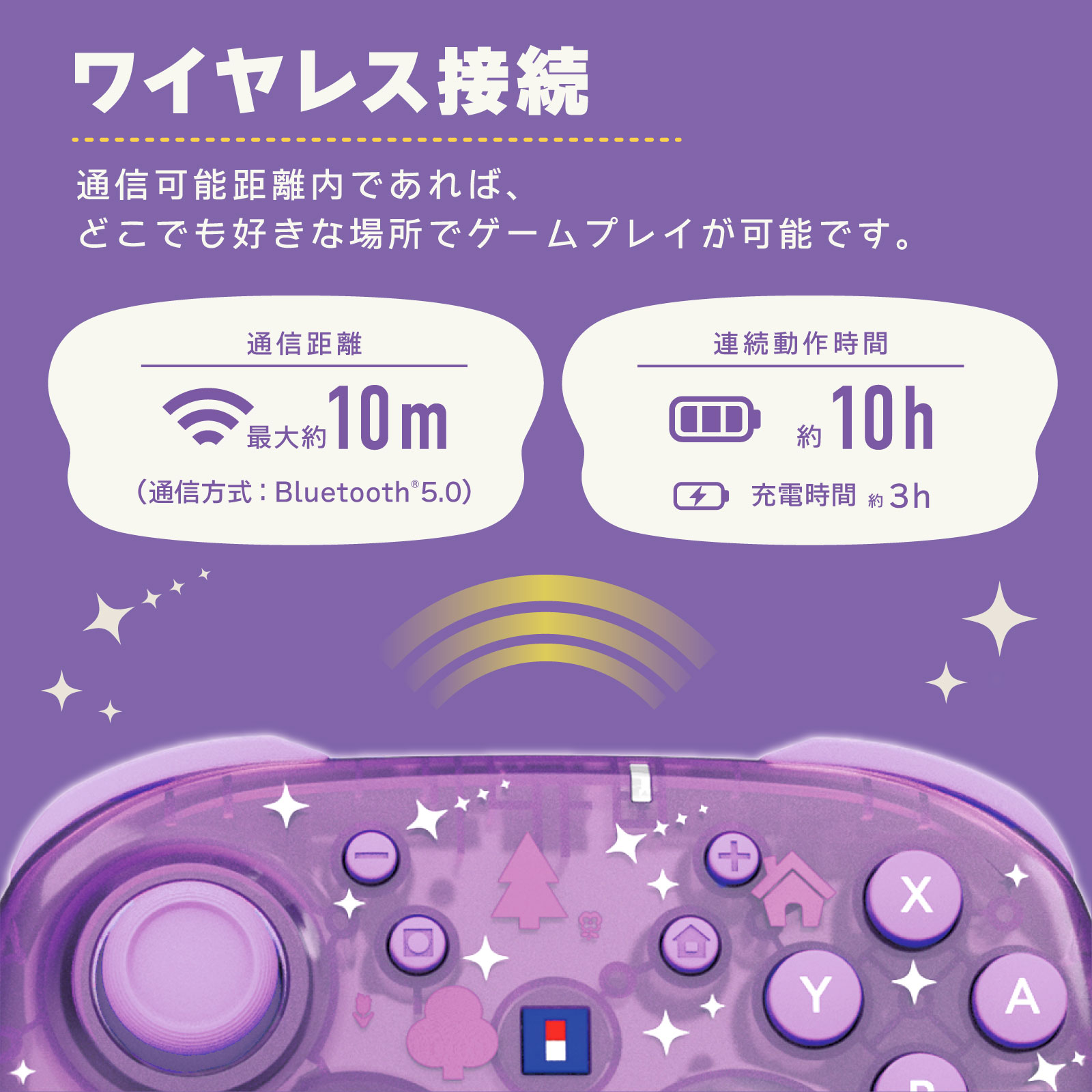 HORI NS2 無線控制器 動物森友會角色系列 傅柯與流星雨 (NSX-193)        HORI NS2  Wireless Controller Animal Crossing Character Series Celeste and the Starry Night (NSX-193)
