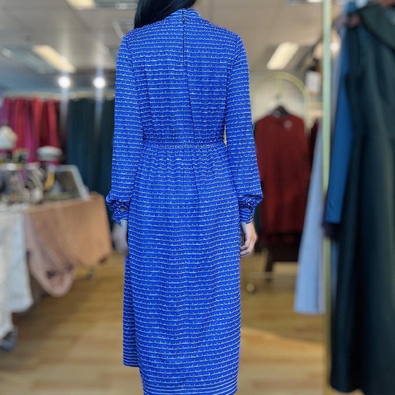 Vintage Nautical Style Tie Collar Blue Dress (PP001-26)