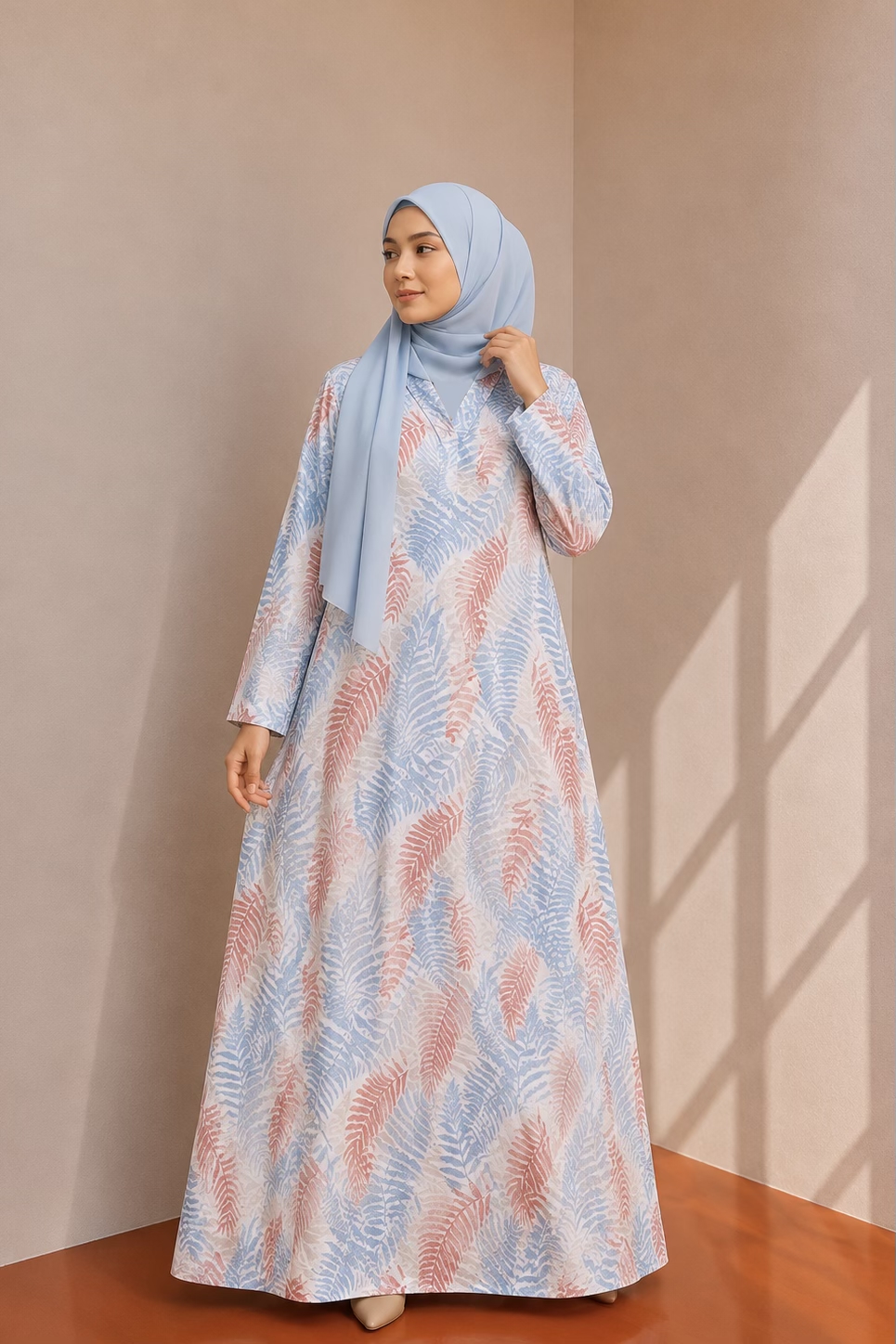 Linen Dress - Blue Blossom