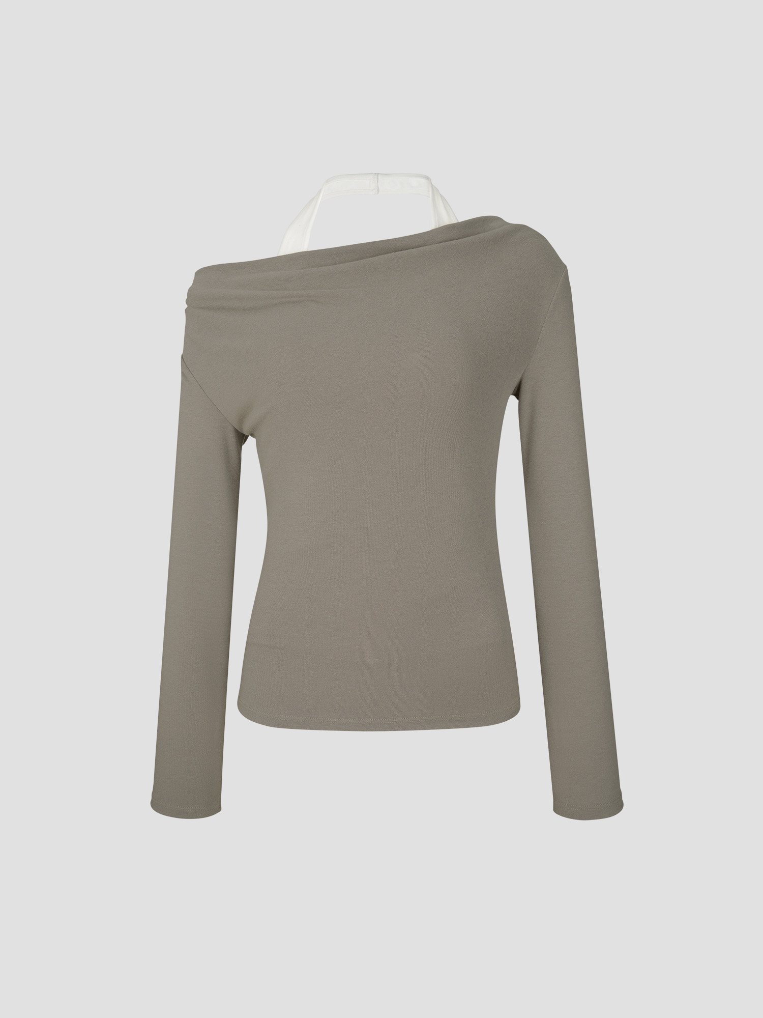 預購_Off Shoulder Halter Neck Layered T-shirt by Conch