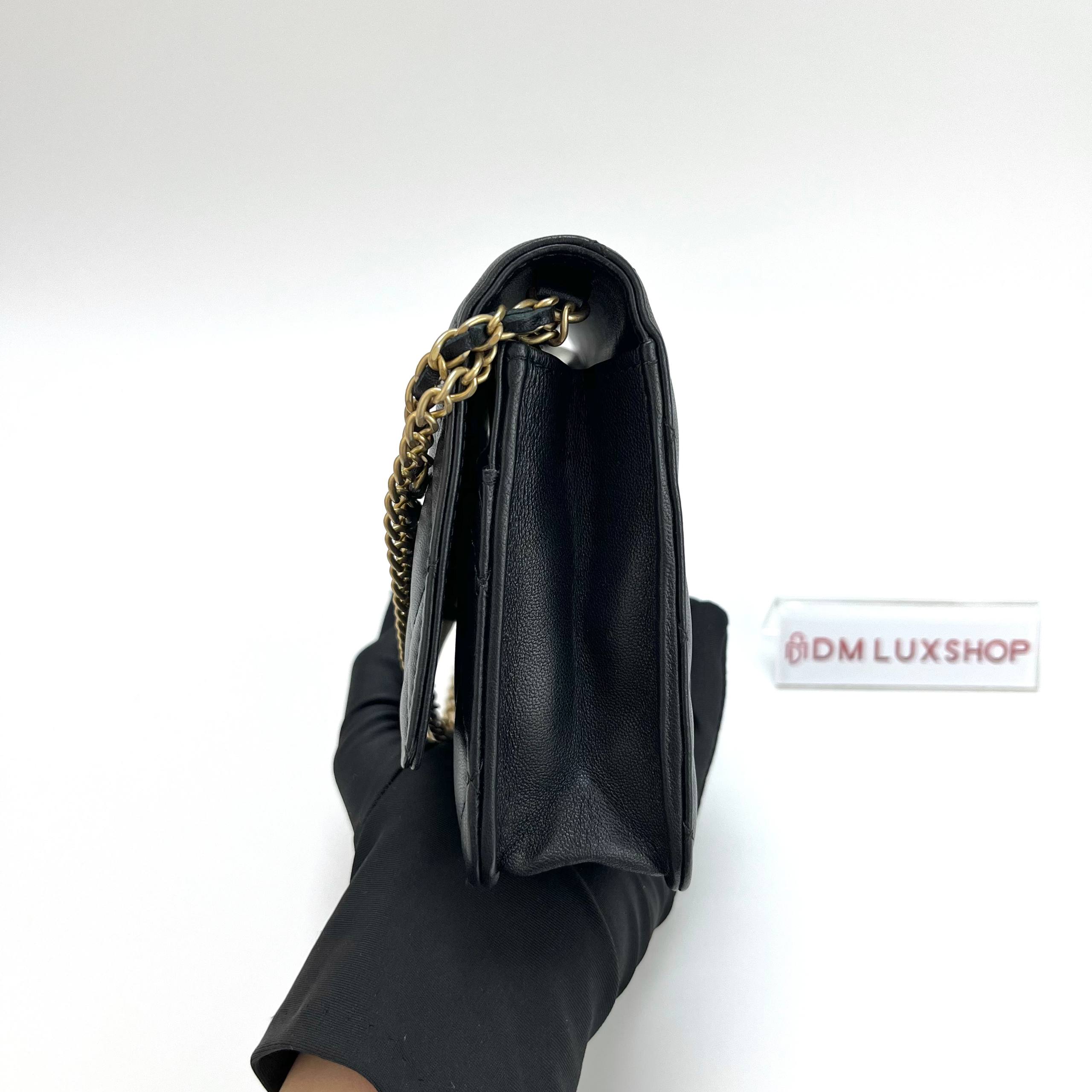 Chanel Black Lambskin WOC GHW (Microchip)