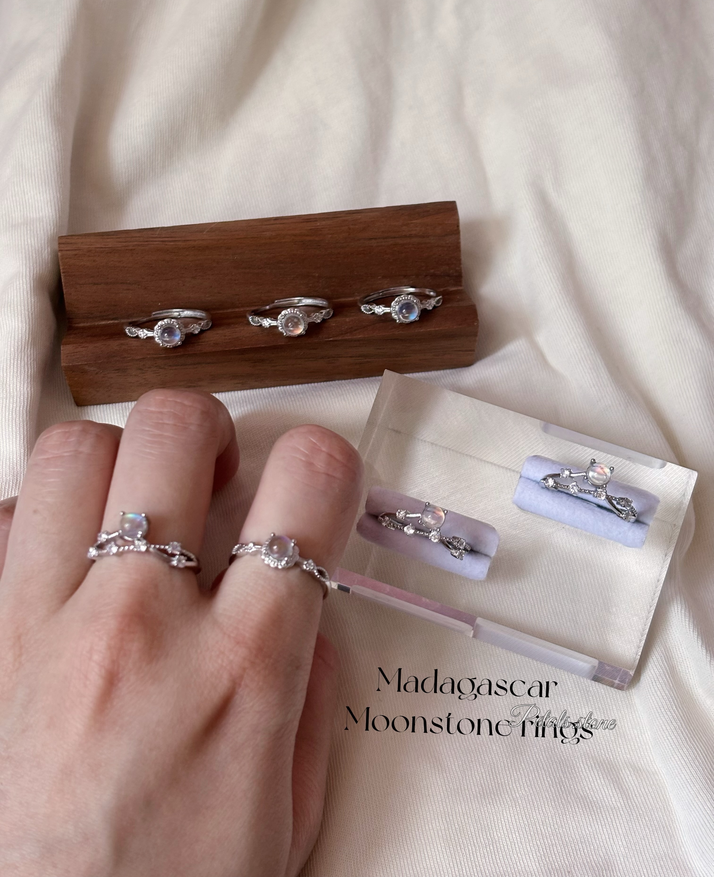 🌙Madagascar Moonstone Ring｜馬島月亮石戒指💍