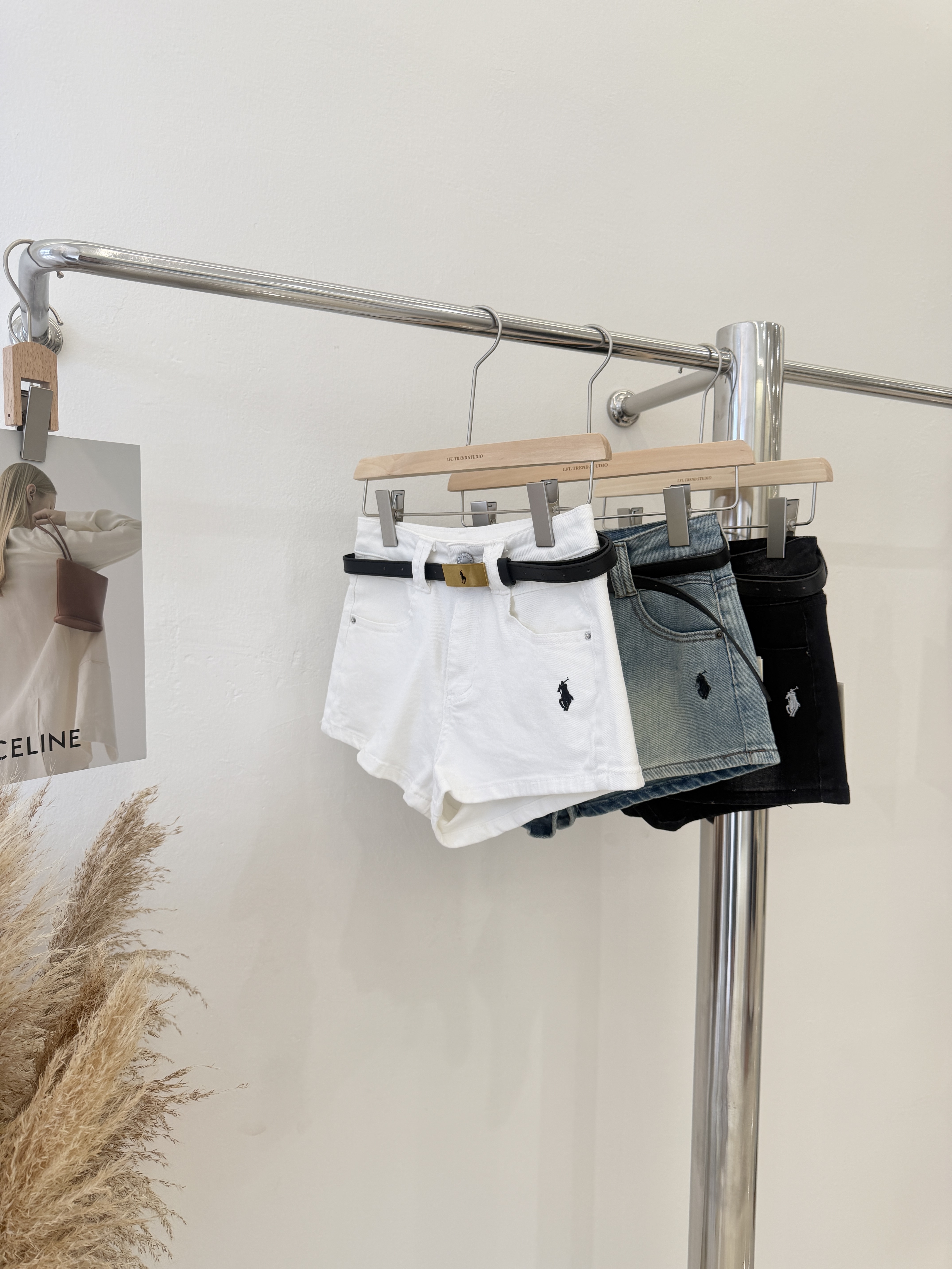 6191 爆款Polo刺绣牛仔短裤