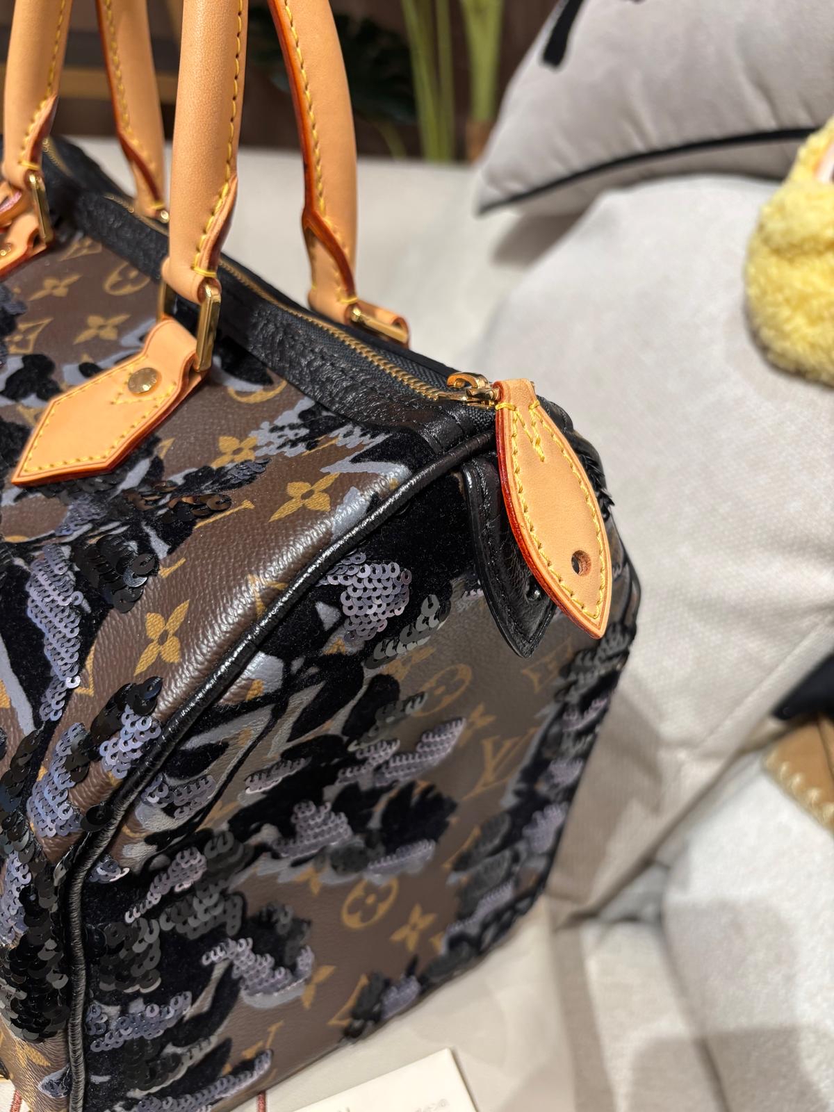 Lv speedy 30 Fleur De Jais Sequin 限量款 100%Authentic,98%new  ✅鎖，鎖匙✅塵袋