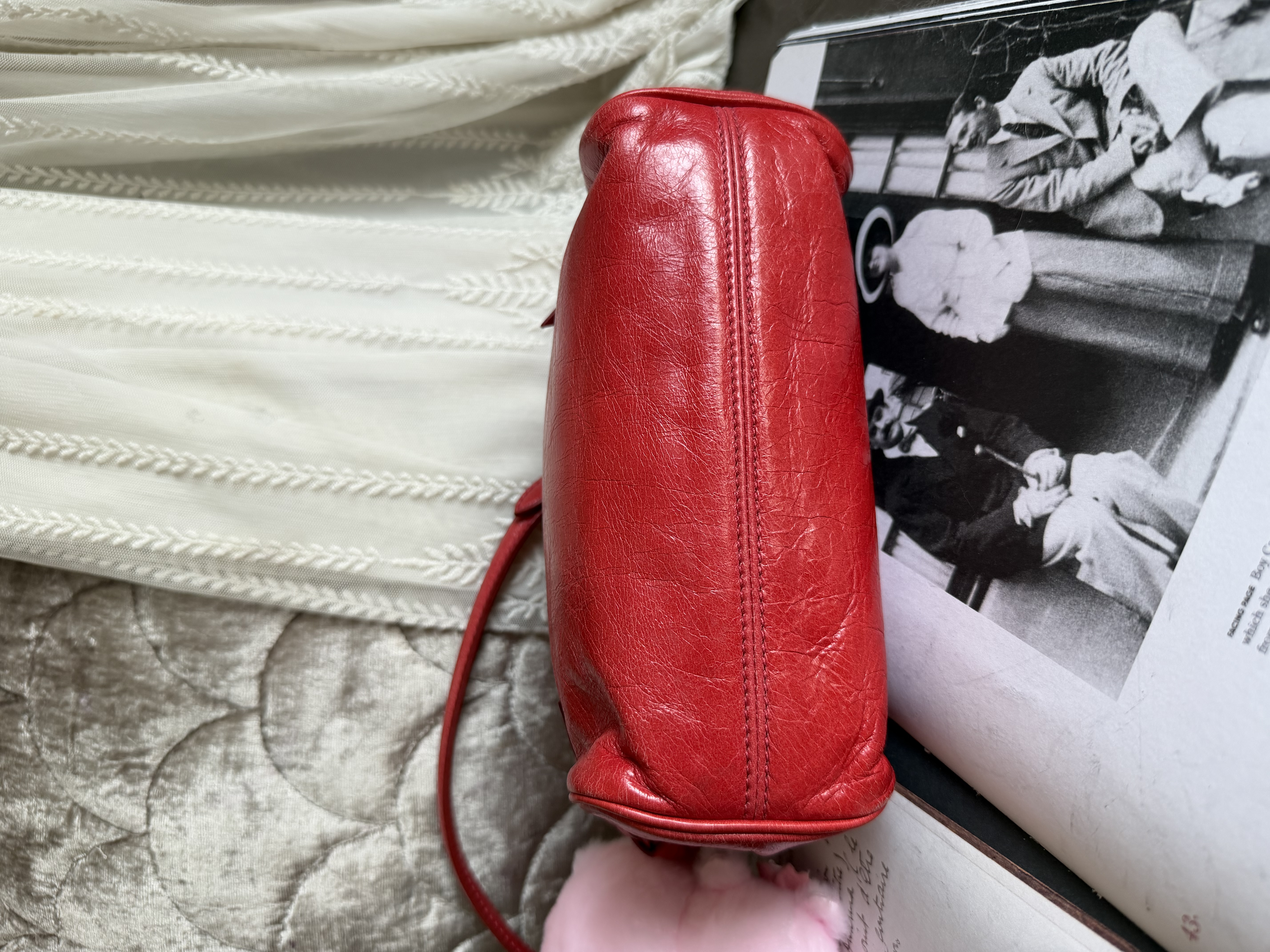 Miu Miu Vitello red leather handbag leather pochette bag / 