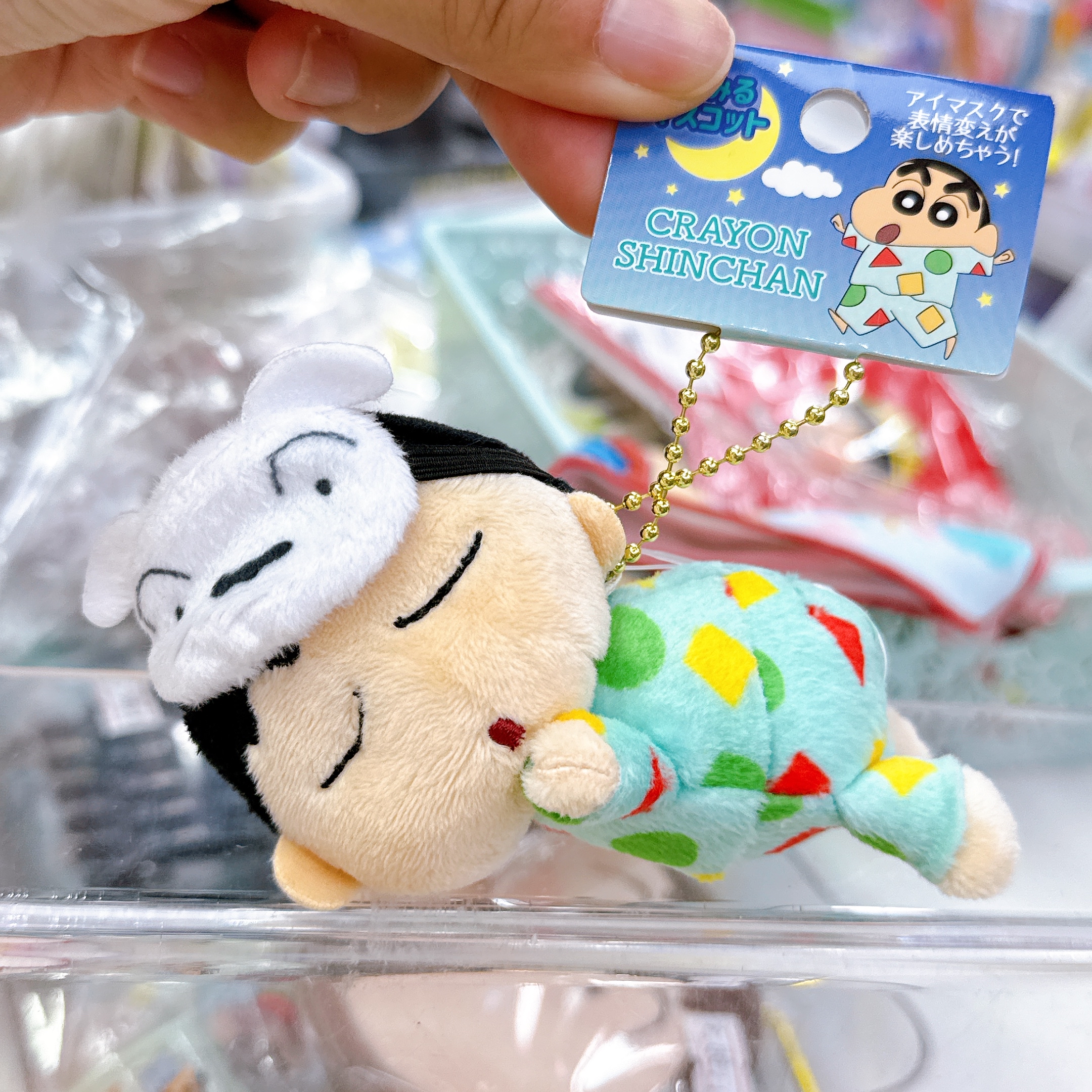 日本直送蠟筆小新小葵眼罩公仔掛飾