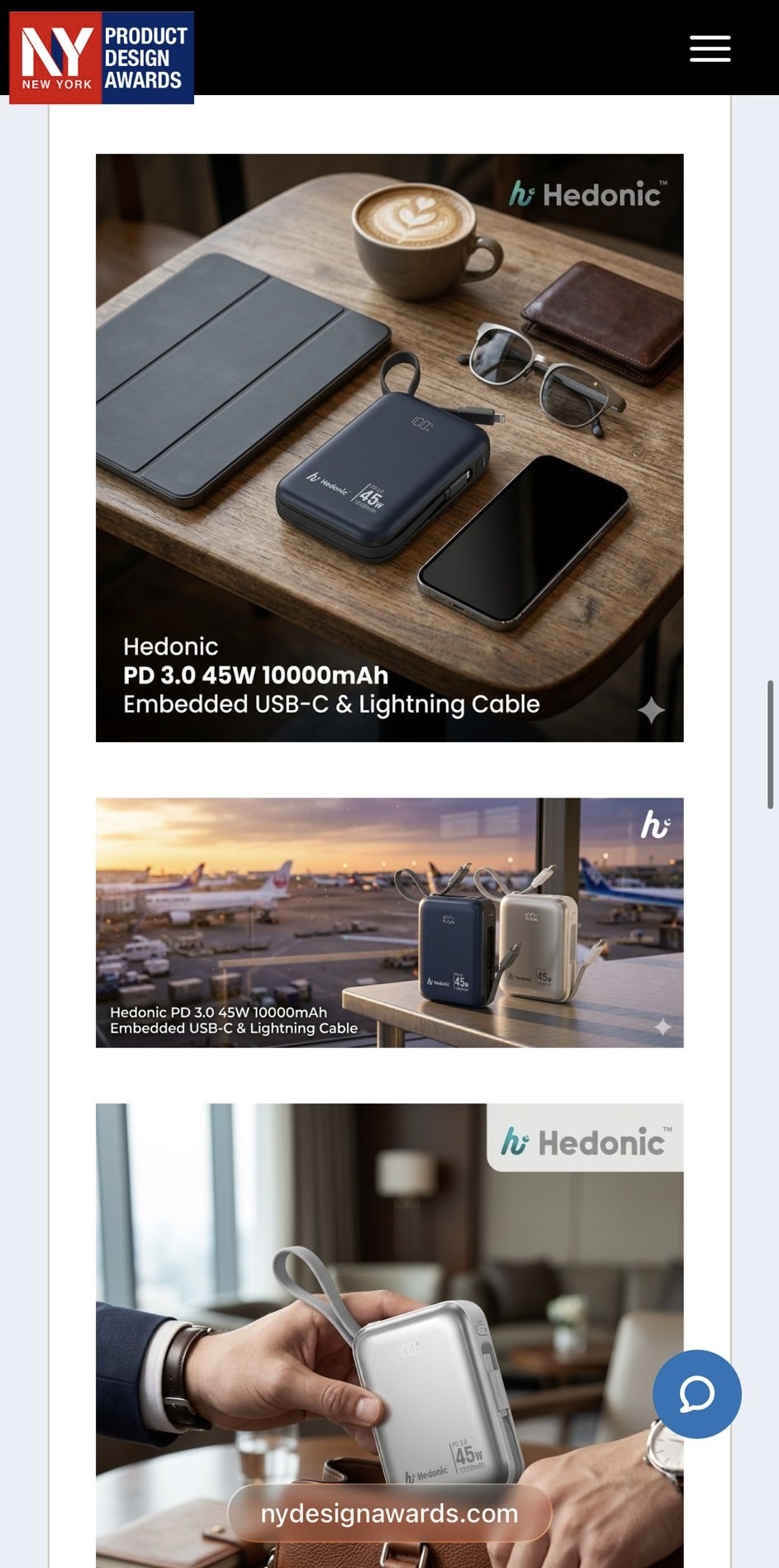 Hedonic 45W (w/lightning +TypeC cable)10000mAh Qrcode +CCC powerbank