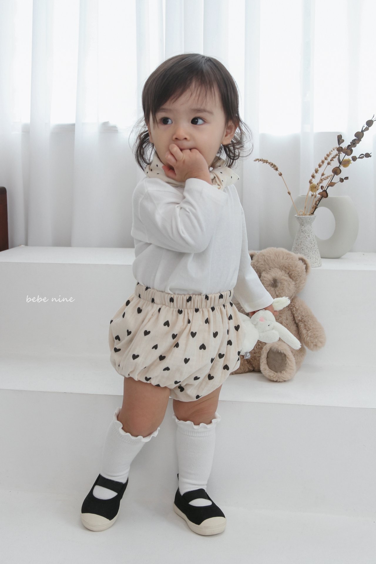 🌸預訂 韓國直送🌸🇰🇷Bebenine三色愛心碎花波點棉紗燈籠褲