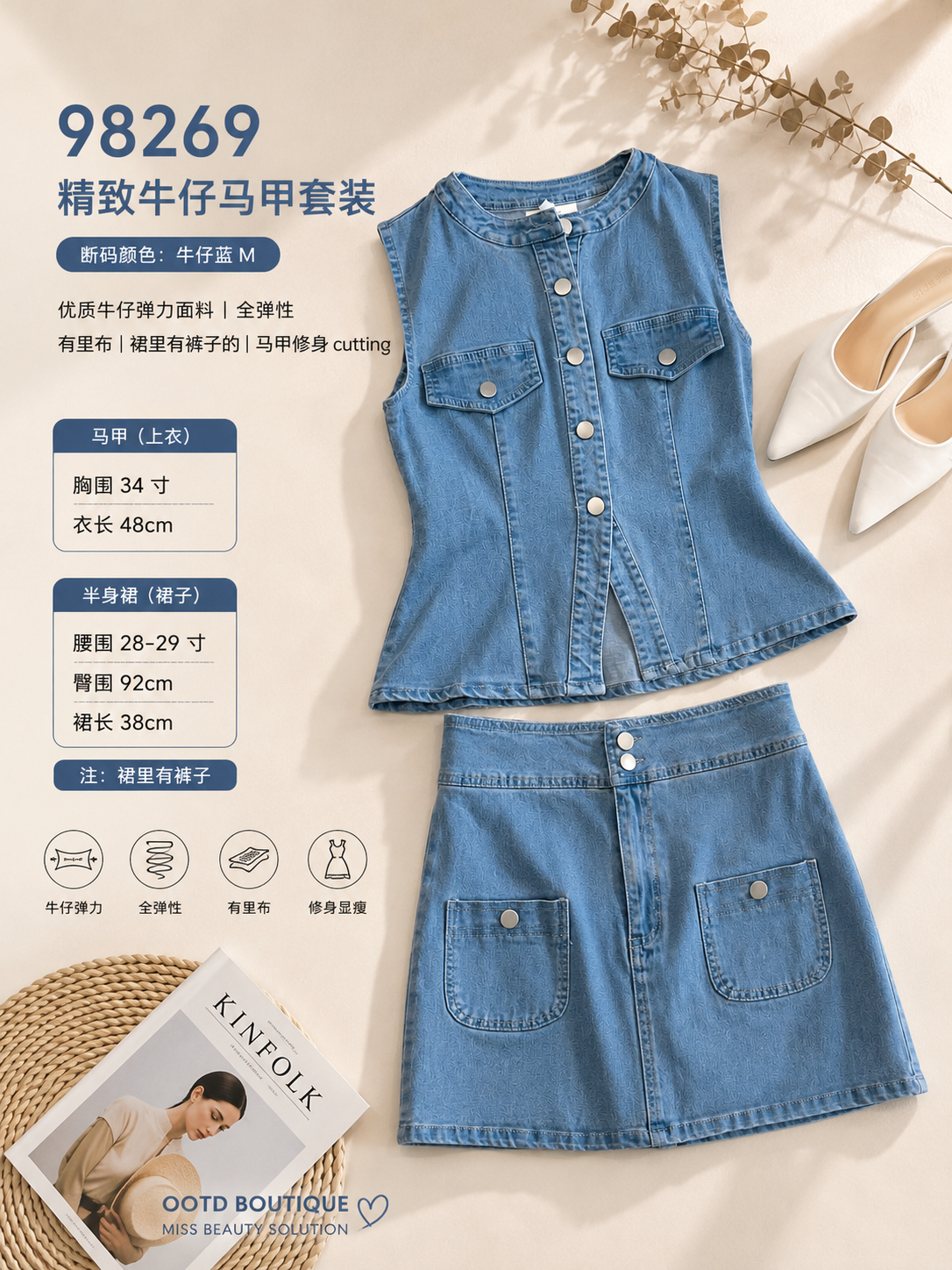 98269 PREMIUM JEANS DRESS SET