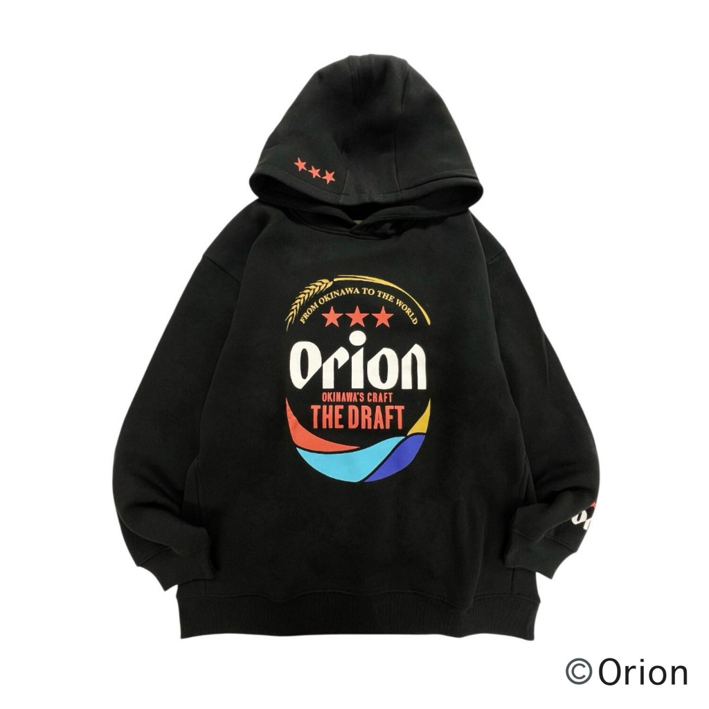 日版 沖縄 x Orion啤酒 有帽長袖衛衣-彩LOGO(全1款)