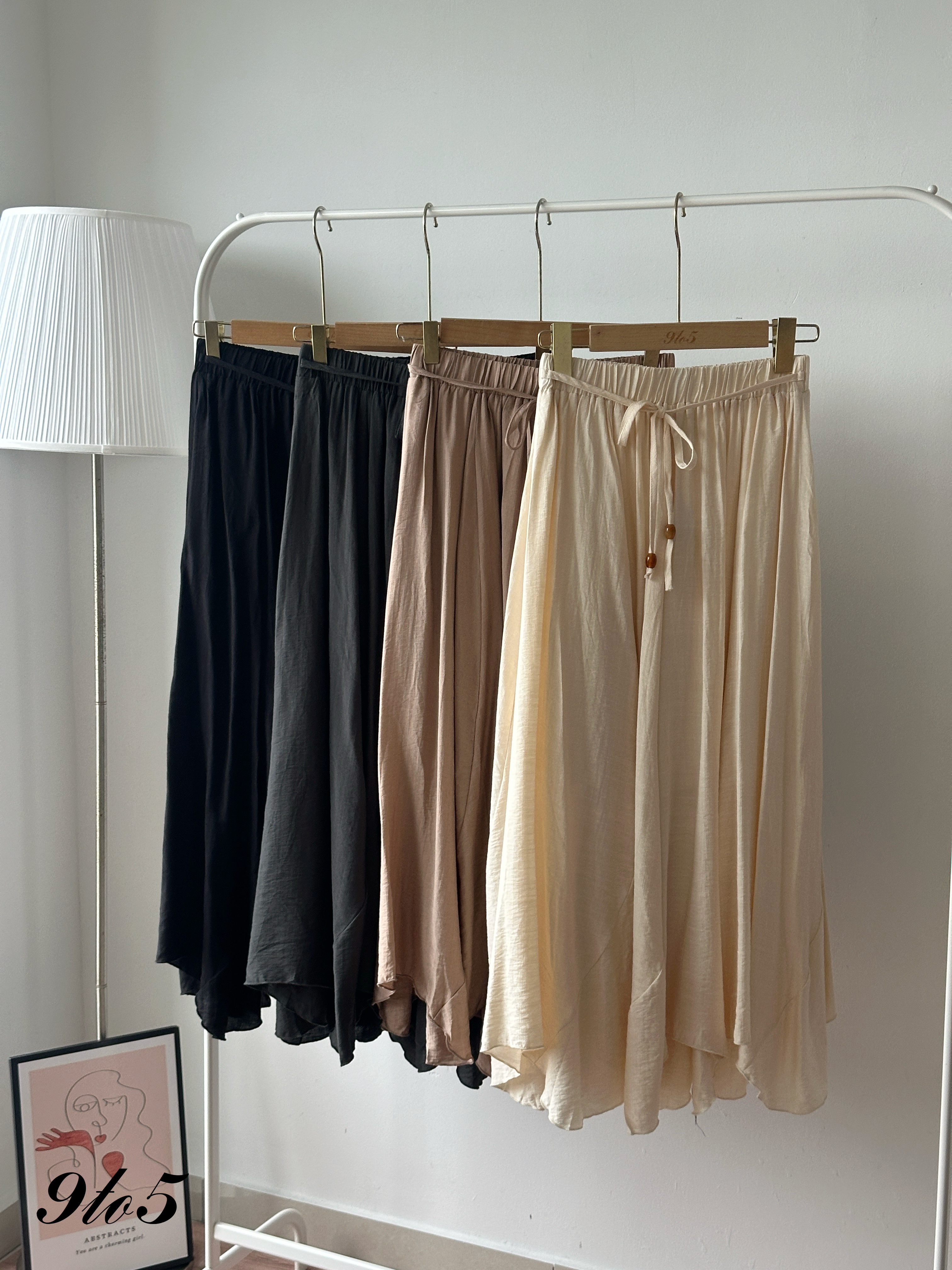 S1924 A Line Irregular Skirt - 4 Colors 