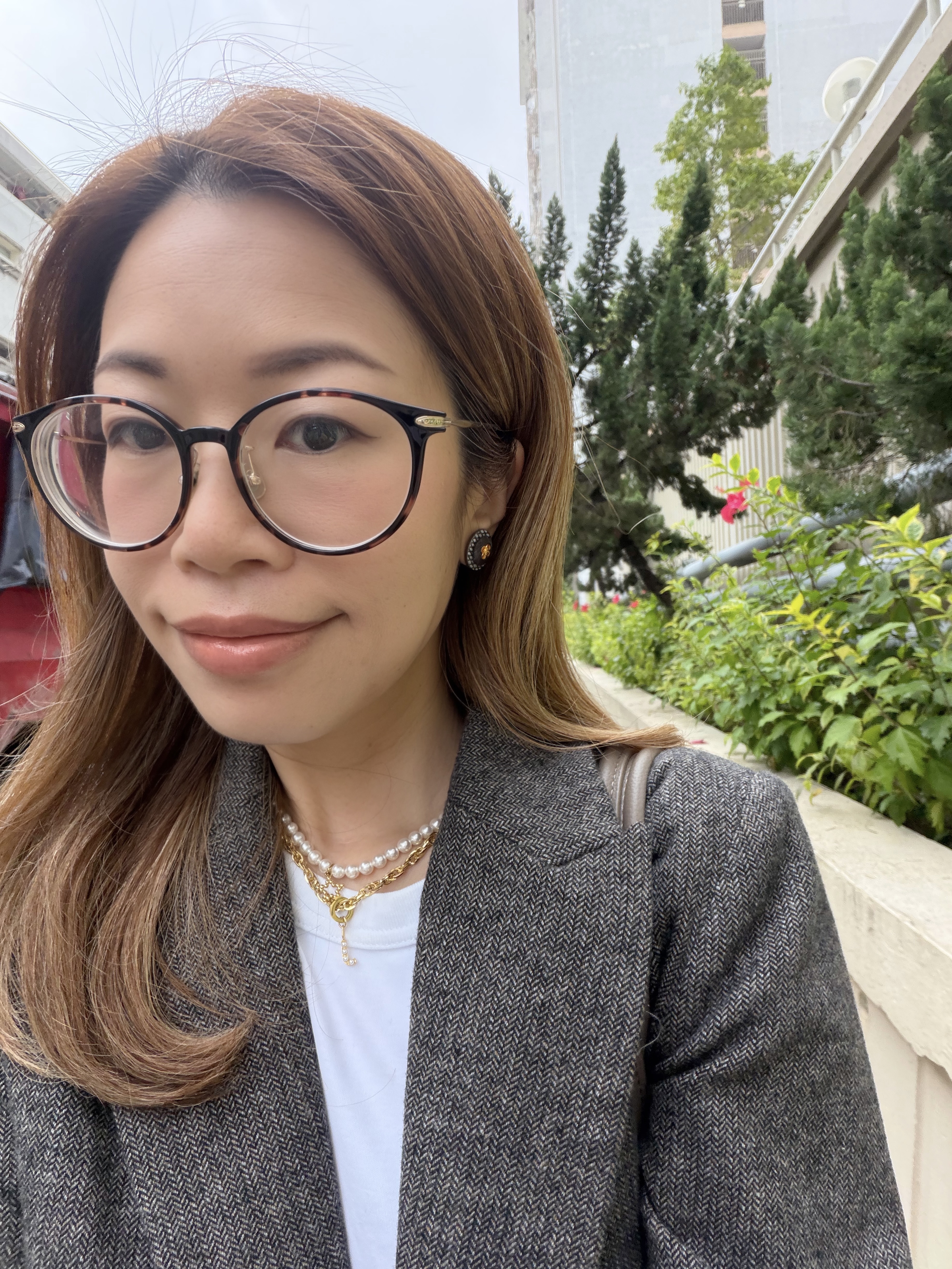 英國Metallic貝殼壓花立體耳環/Metallic Brown