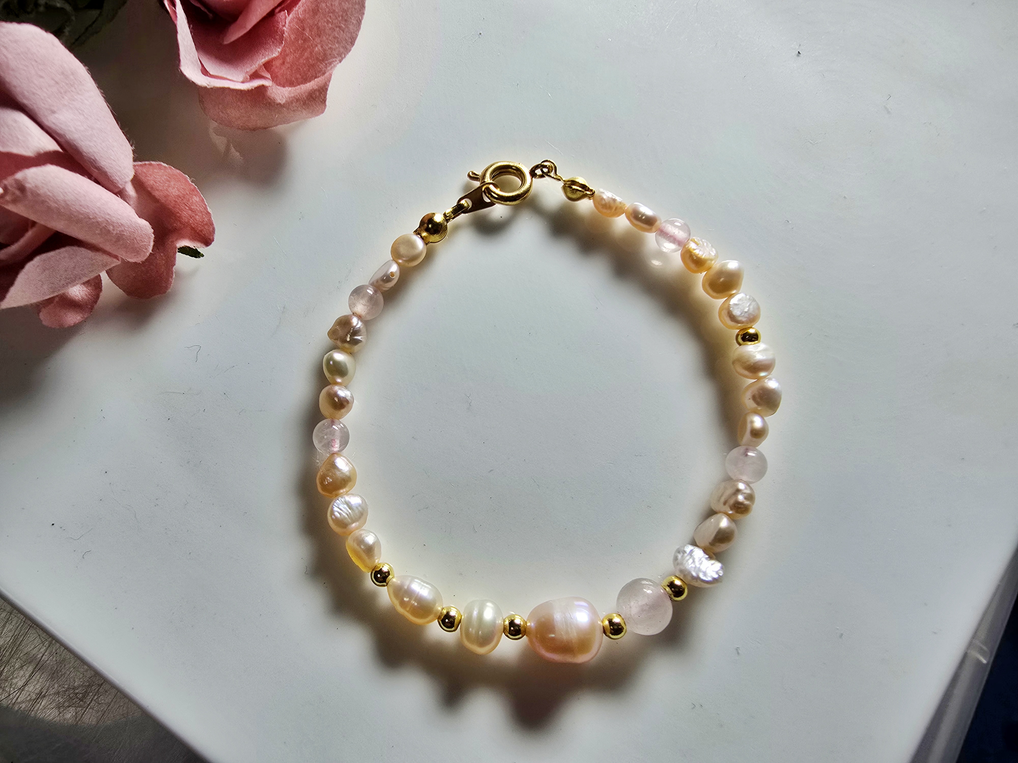 FWP0125-16  天然珍珠粉晶復古手鏈