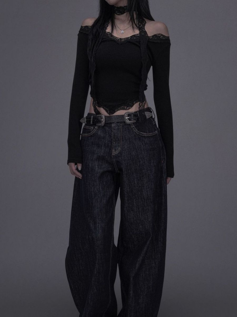 No-Fade Wide-Leg Jeans