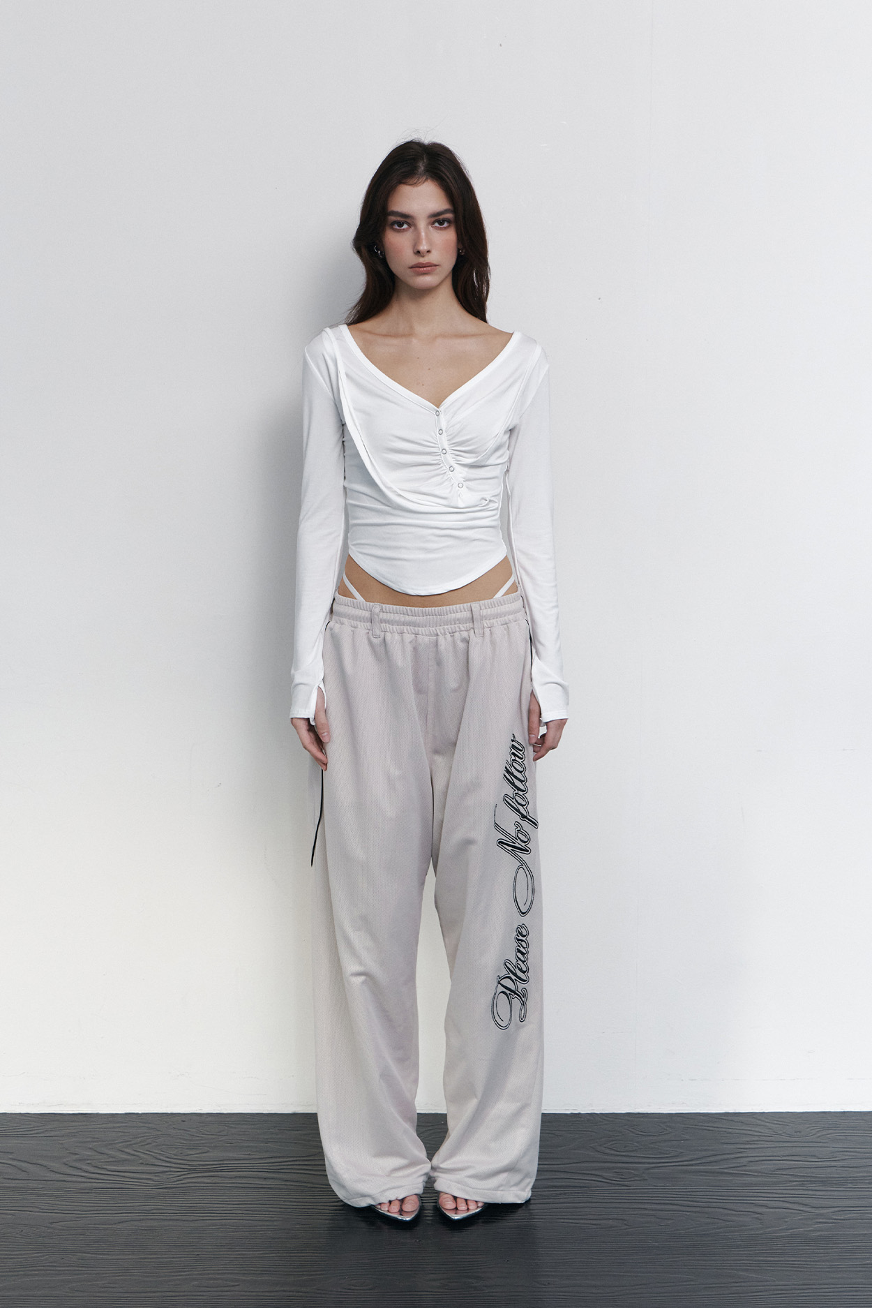 pleaseNOFOLLOW - Deba Long Sleeve Top (White)