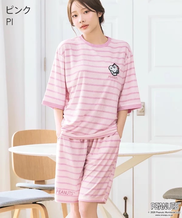 日本預訂📍日本Snoopy刺繡圖案涼感睡衣套裝 不包郵