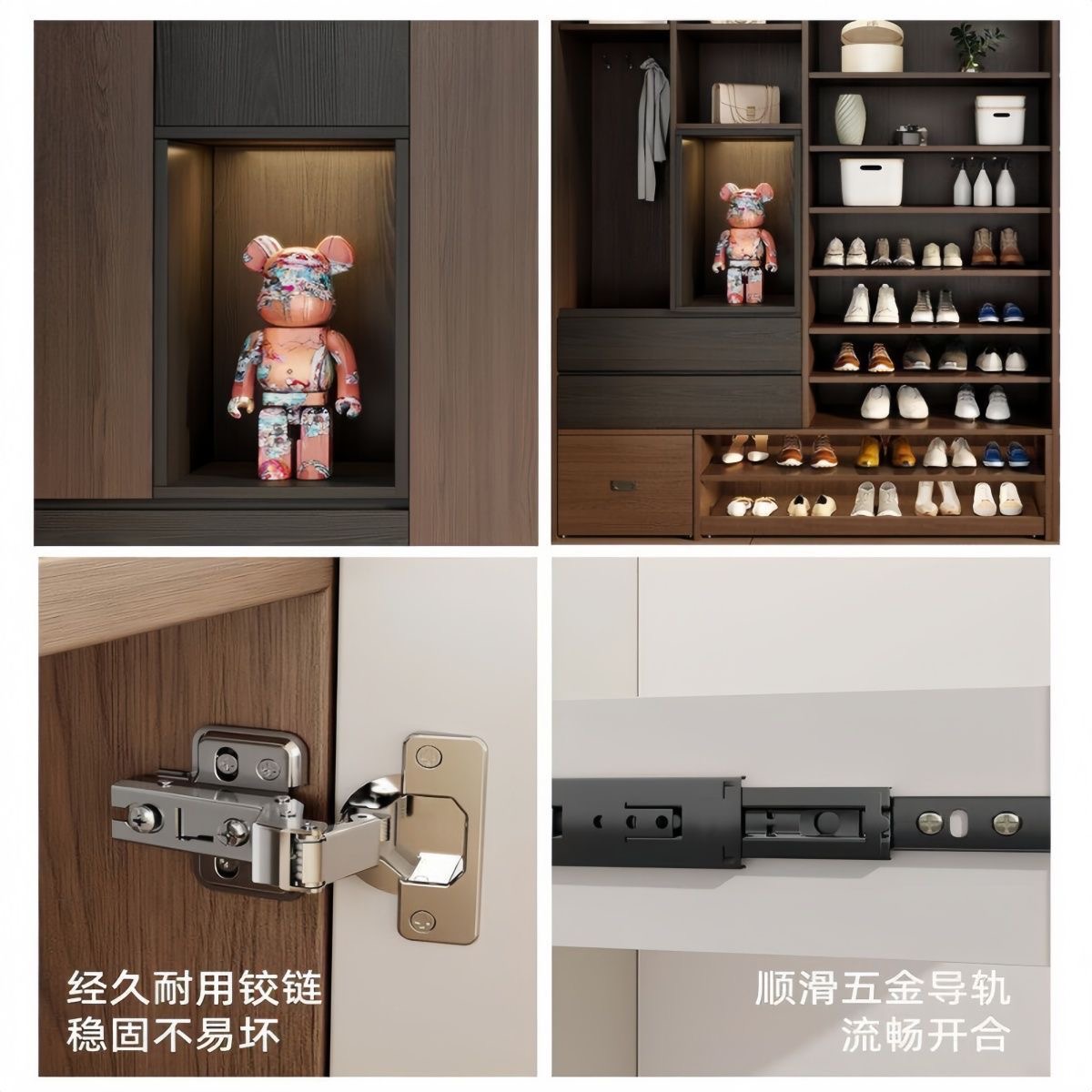 修改后：中式實木鞋櫃 家用門口 2026 新款 靠牆間隔入戶玄關一體收納櫃Storage Cabinet
