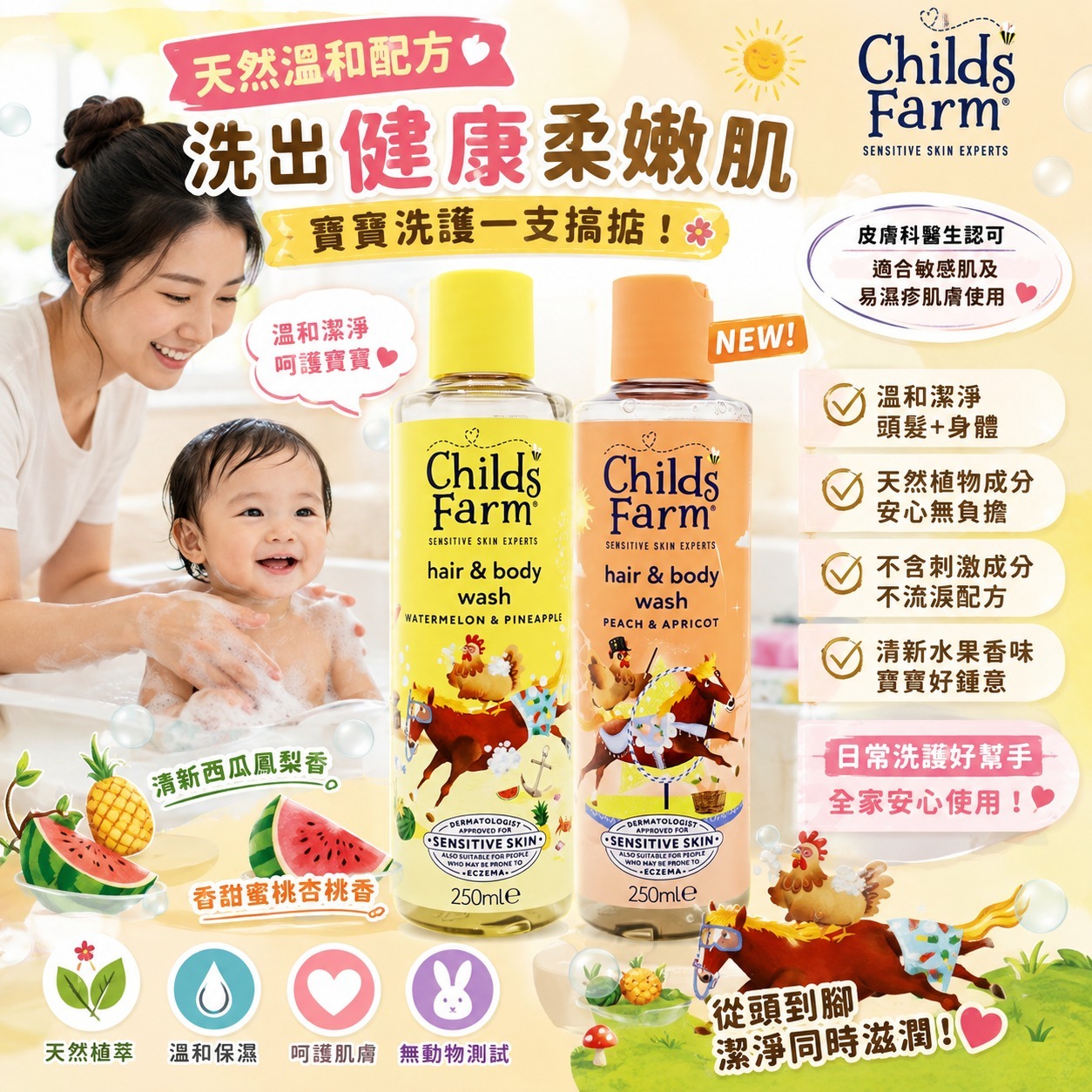 【預訂】 Childs Farm 兒童洗髮沐浴二合一系列 250ml