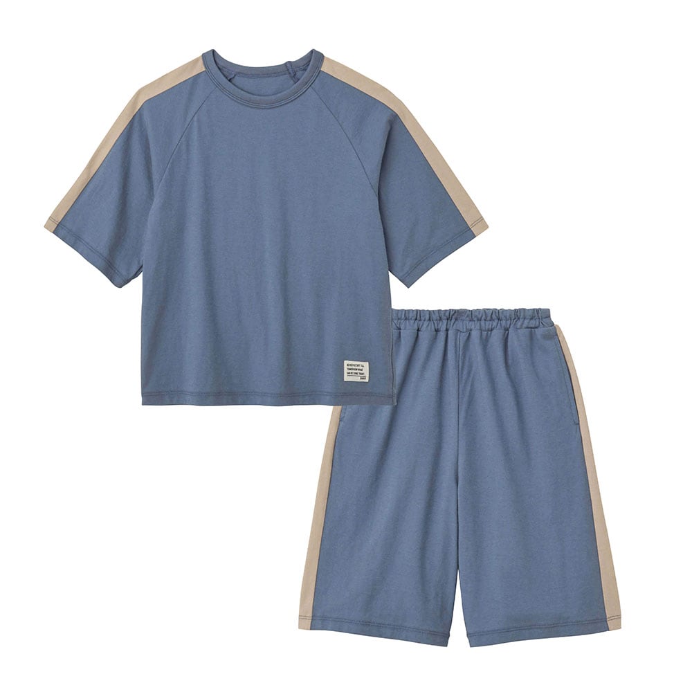 🆕【⭐訂購⭐】🌀 🇯🇵 日本直送🇯🇵 寬鬆版型 輕薄透氣 條紋 短袖TEE+短褲 套裝［2款選］ 🌀 [ELCA-0224][260524]