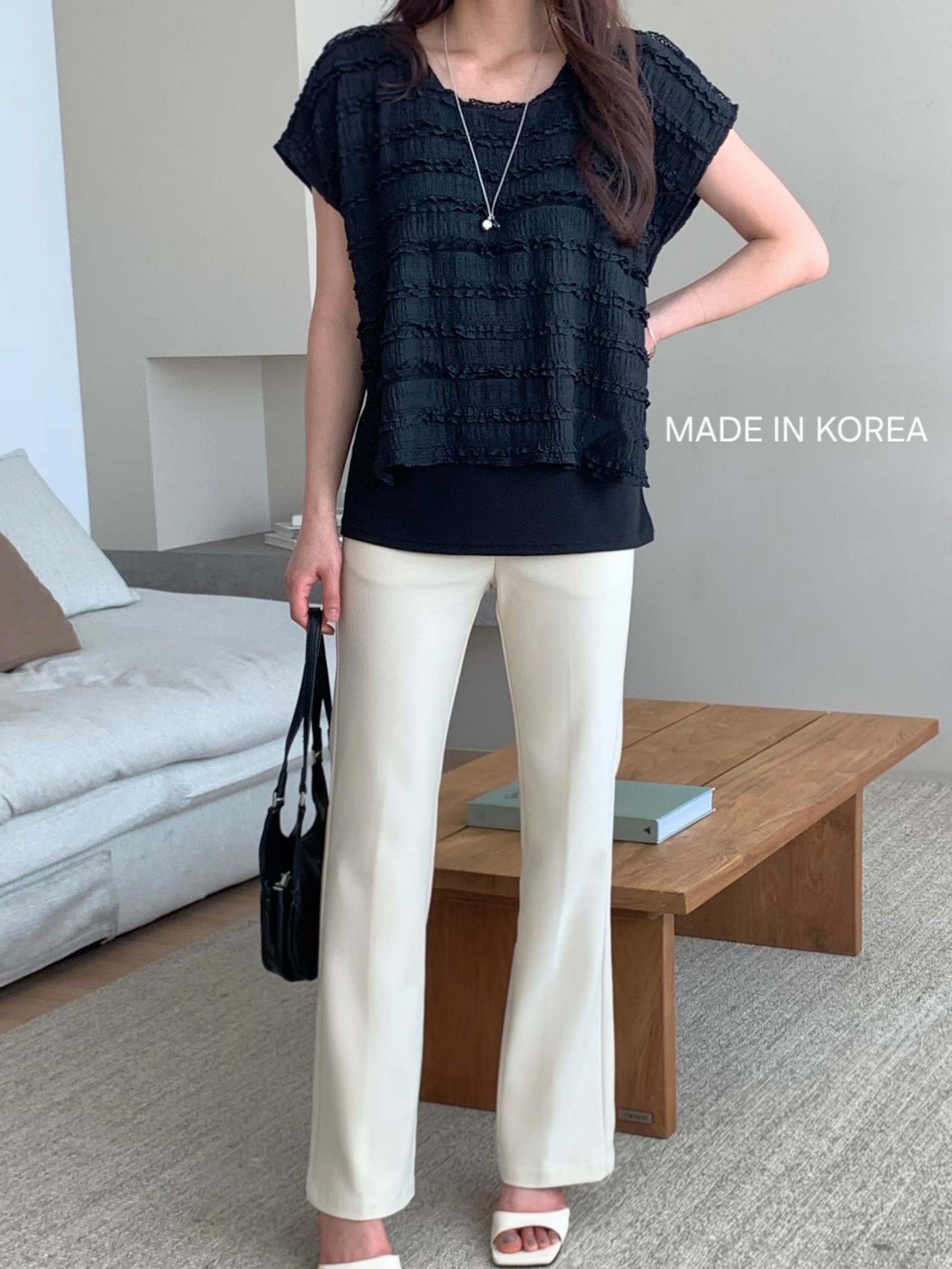 G6280 韓國🇰🇷壓紋假兩件top