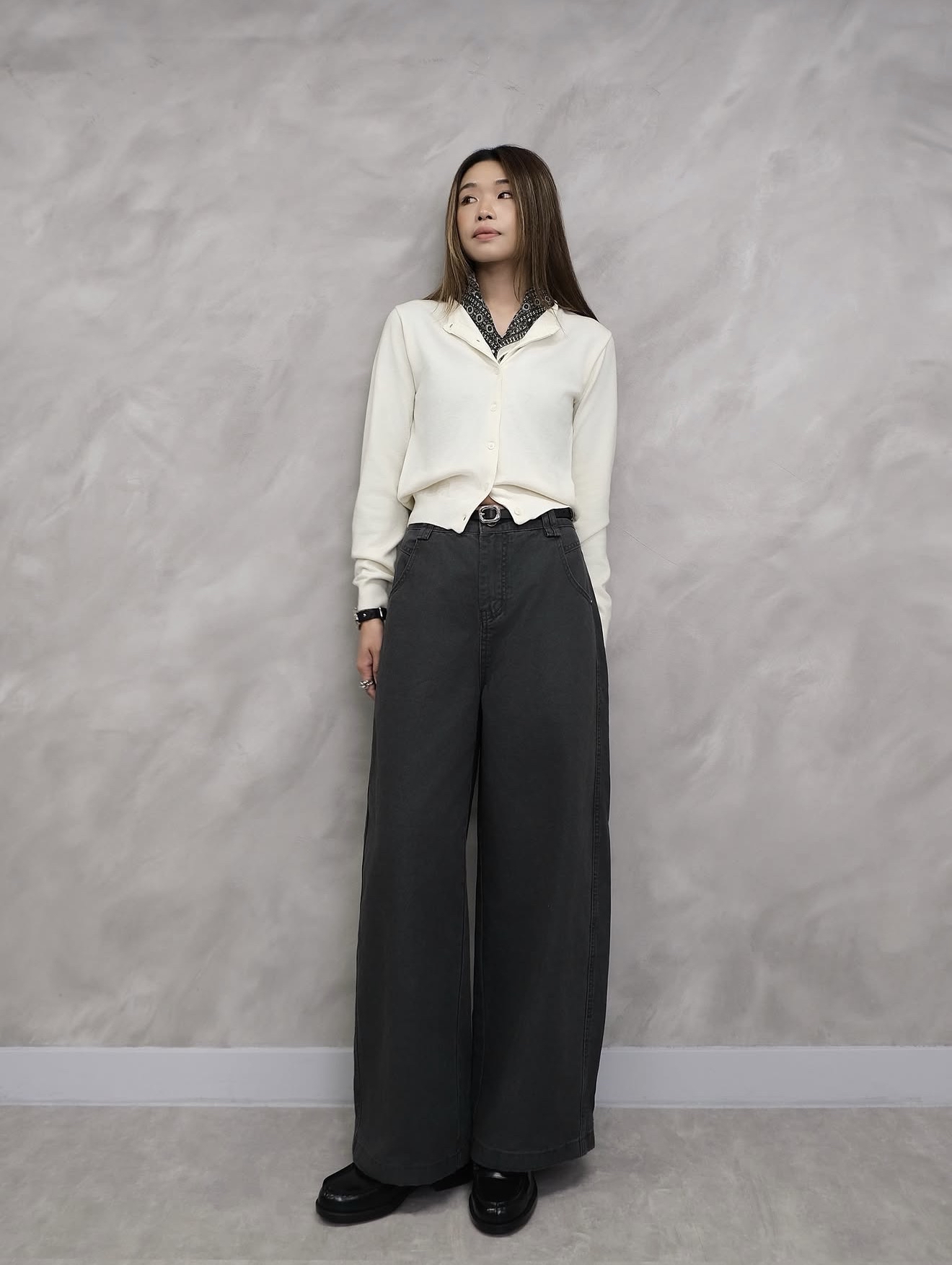 Soft Knit Round Neck Cardigan #jk30