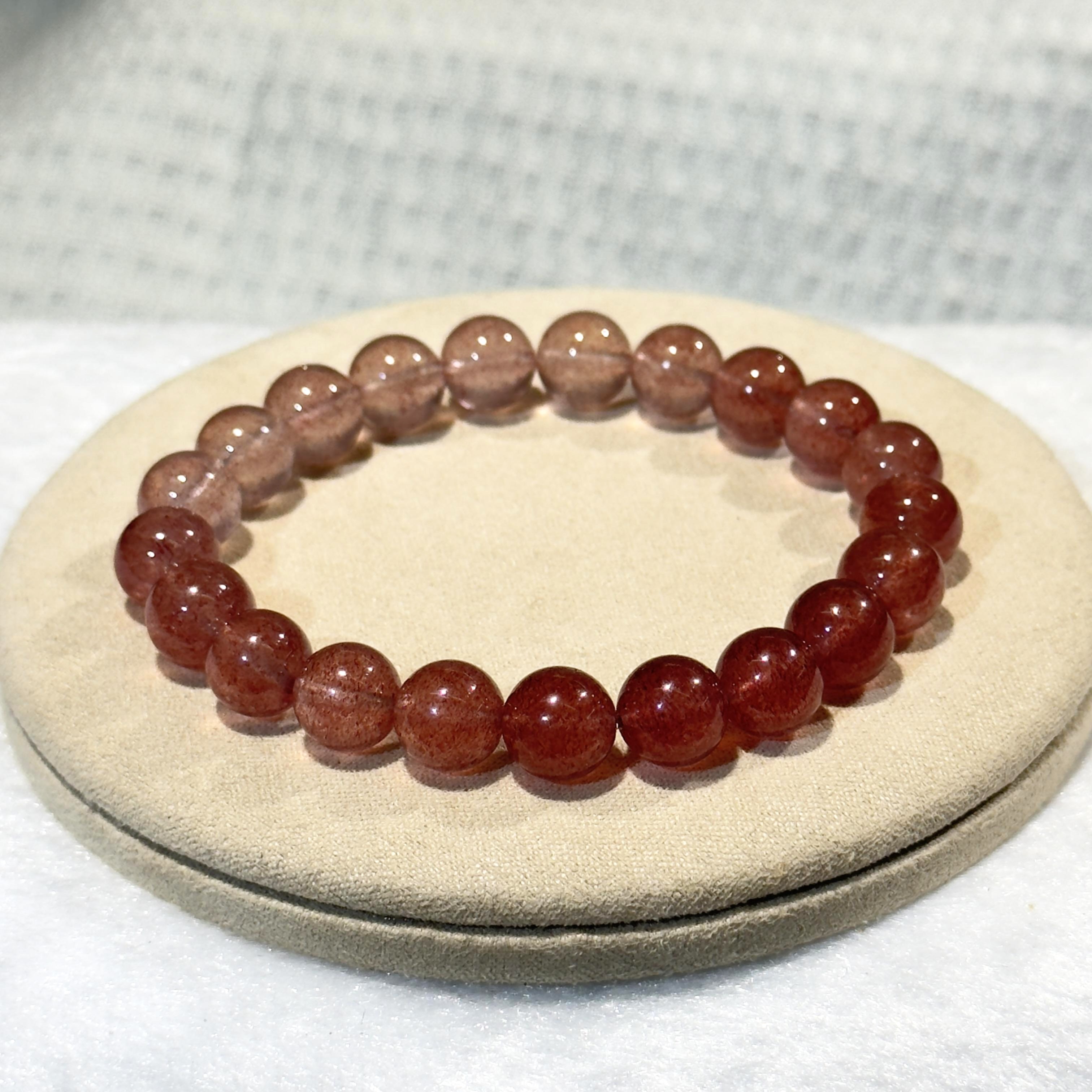 漸變草莓晶手串 #CA0019